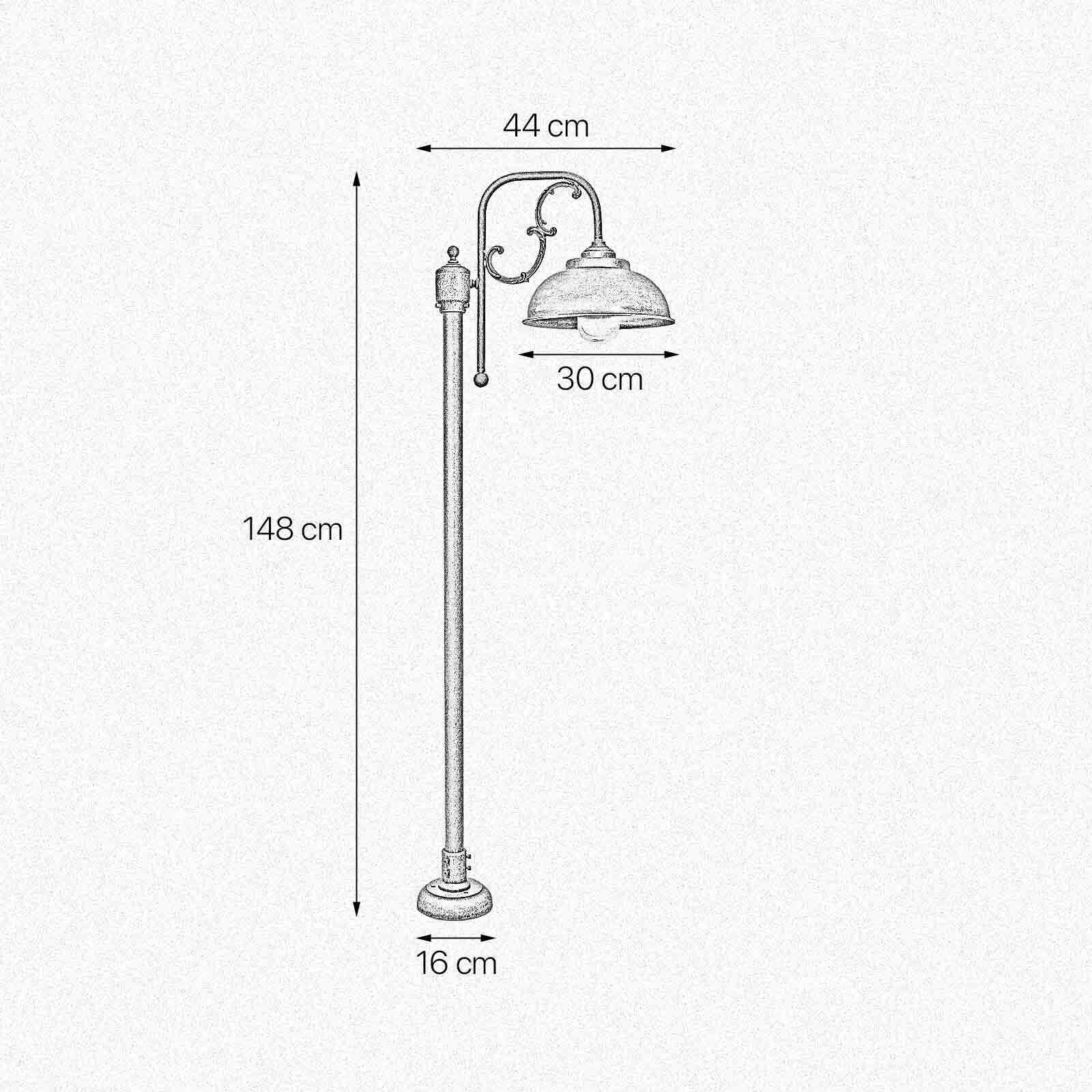 Gartenlaterne Messing Glas 148 cm in Bronze Antik IP44 E27