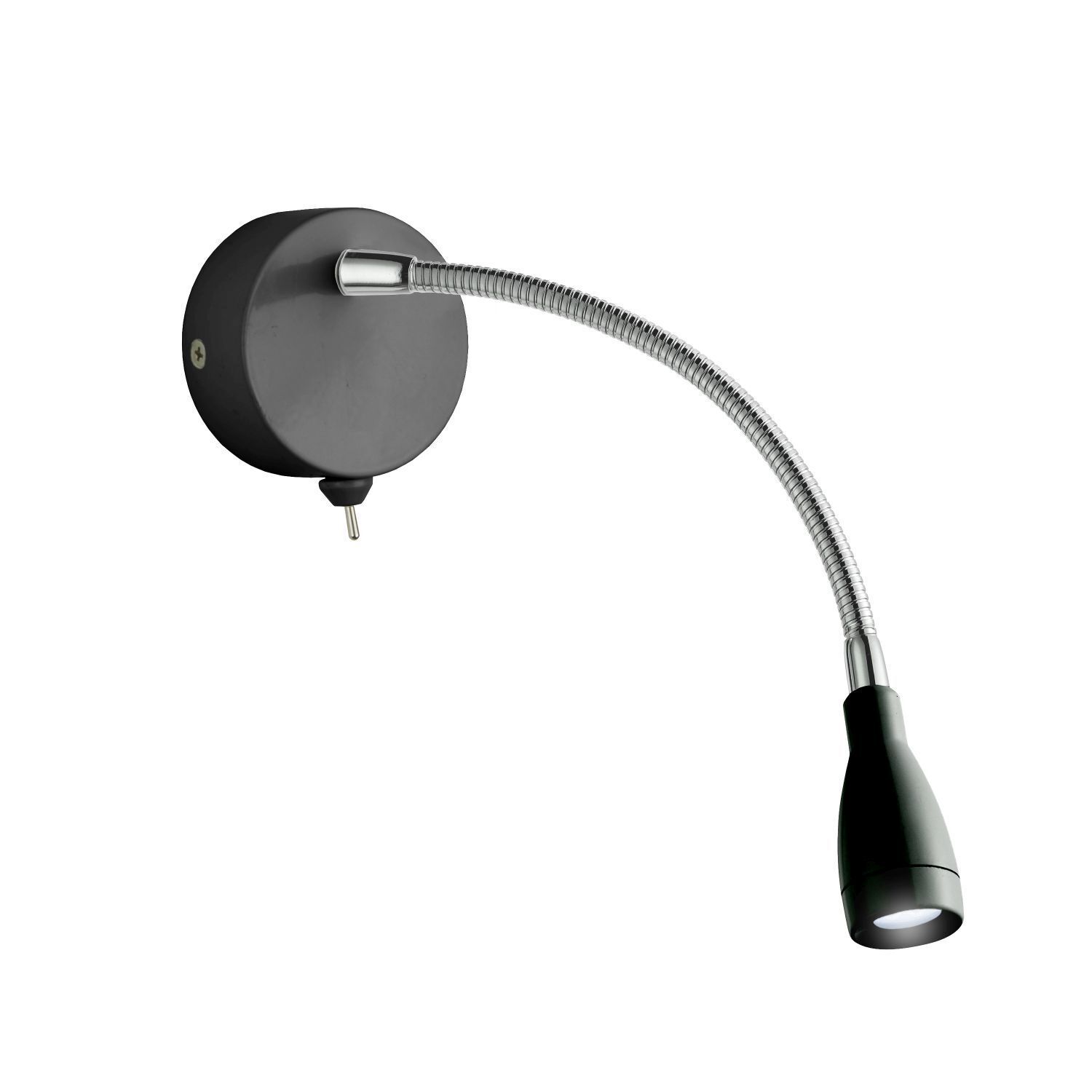 LED Wandspot mit Flexarm Schalter 6500 K in Schwarz