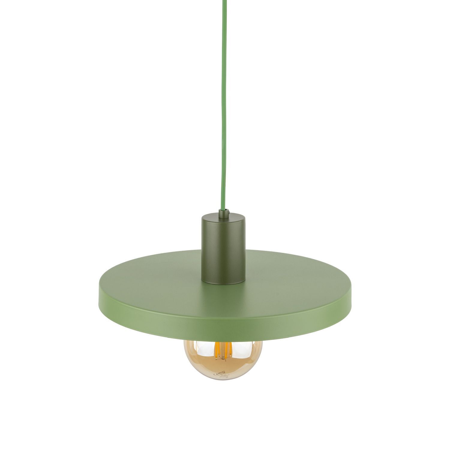 Grüne Pendelleuchte E27 Ø30 cm rund Vintage Metall