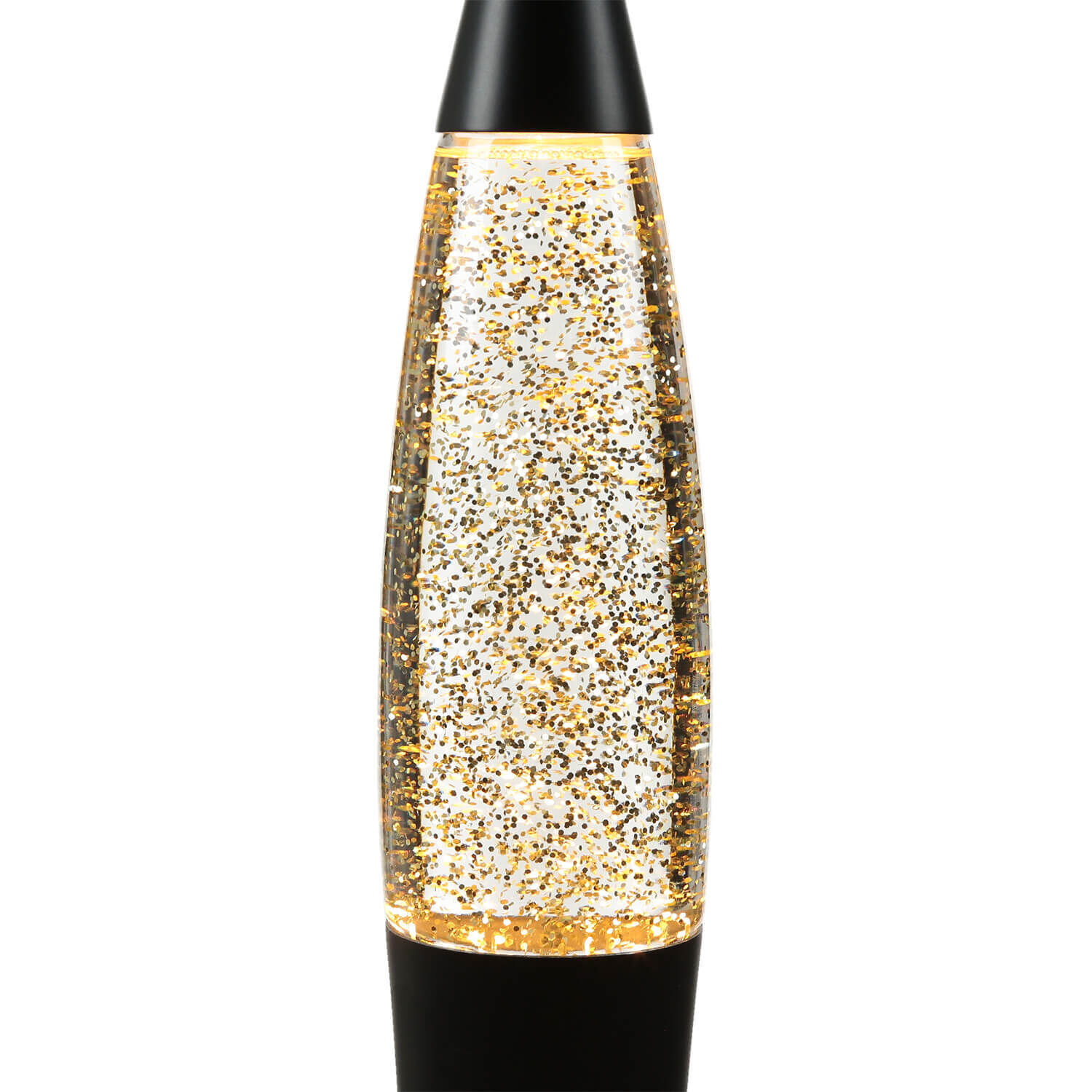 Glitter Lavalampe Schwarz Gold 36 cm Retro TIMMY