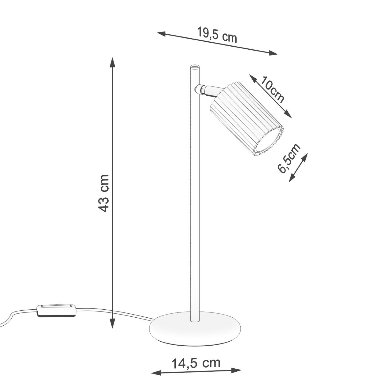 Leselampe GU10 43 cm hoch Aluminium in Rot Modern schwenkbar