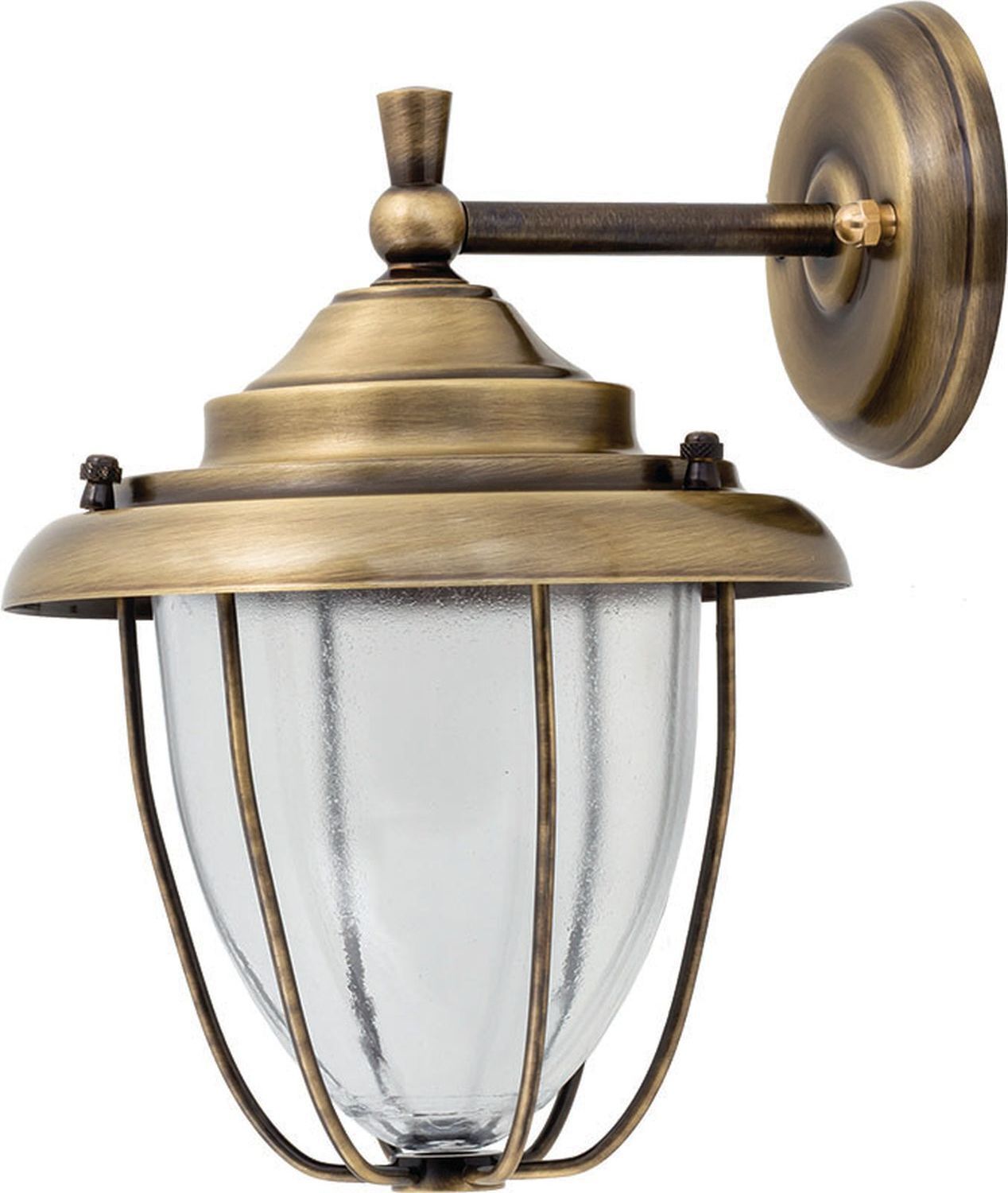 Messing Wandlampe Glas Schirm Maritim GREVENA