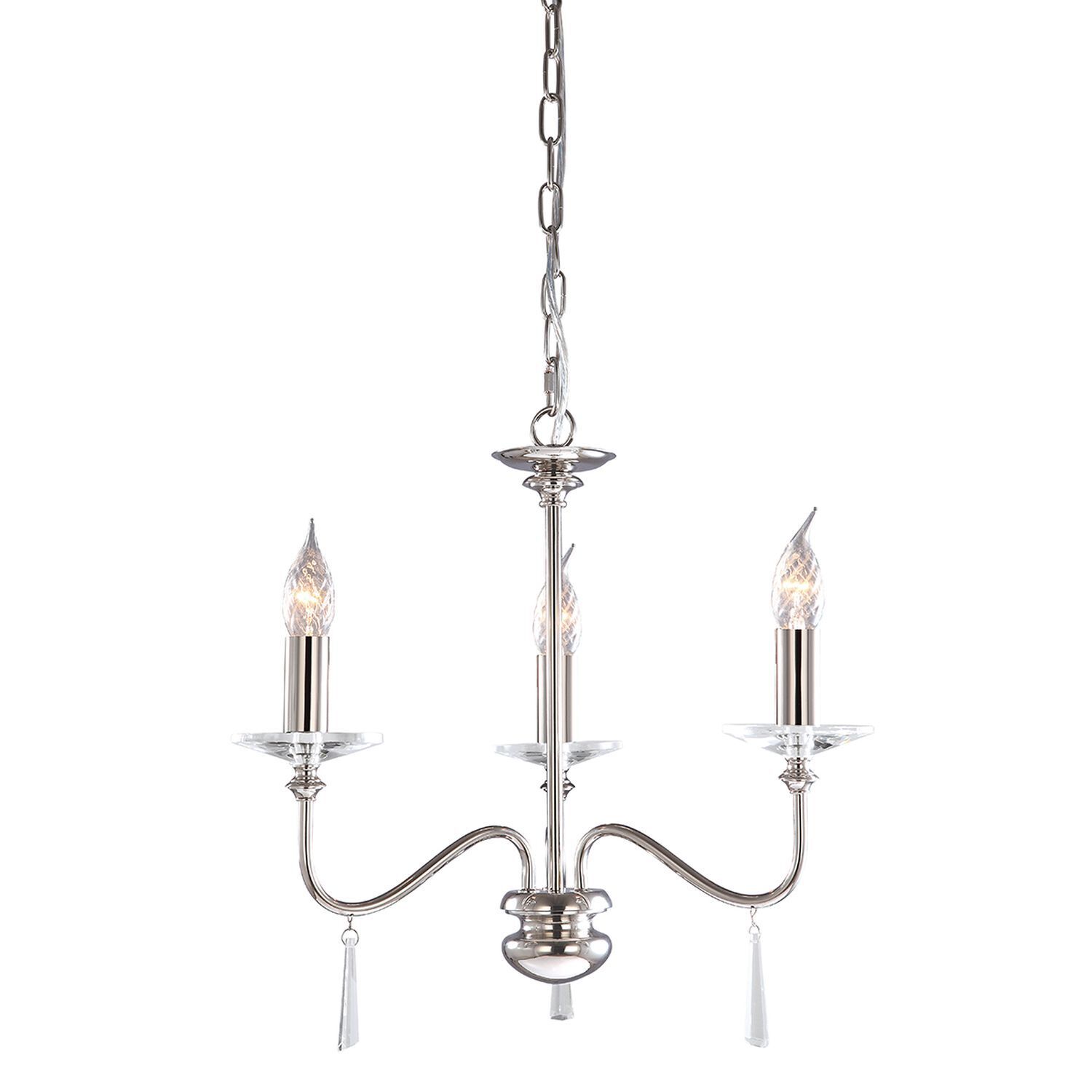 Kronleuchter CANDELA 6 Nickel 3-flmg kürzbar Lampe