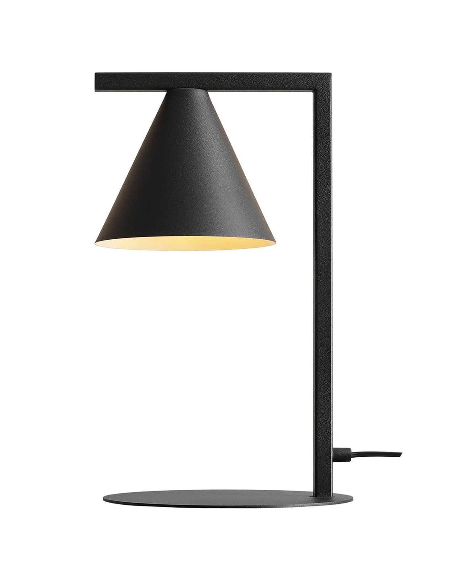 Tischlampe Schwarz E14 40 cm hoch Metall Kegelschirm