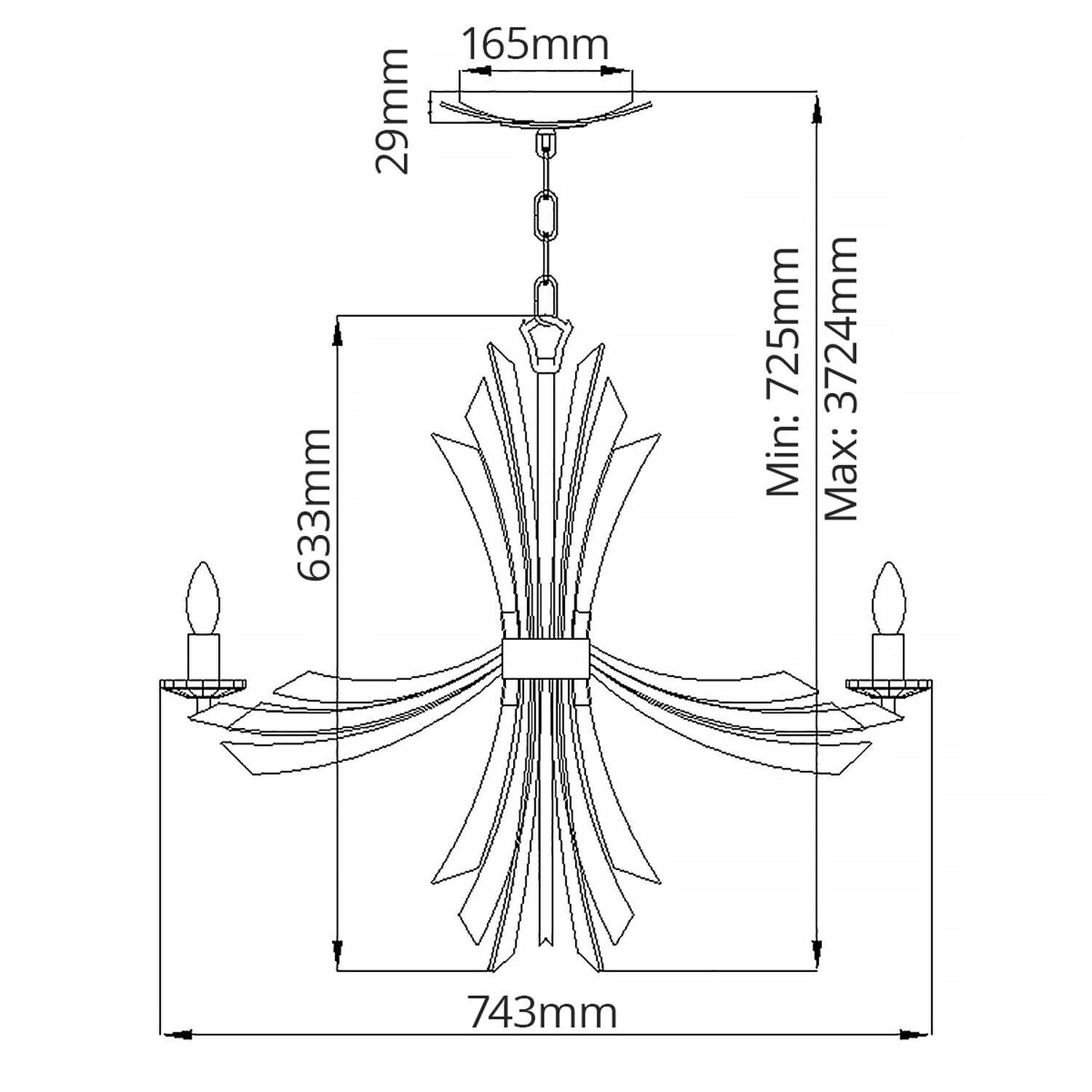 Kronleuchter Gold brüniert Ø 74,3 cm aus Metall Kristall