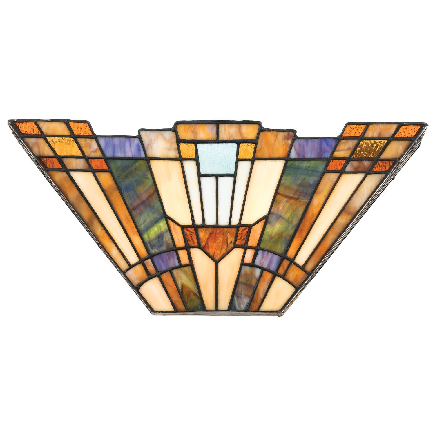 Tiffany Wandlampe Bronze Buntglas Wohnzimmer Flur