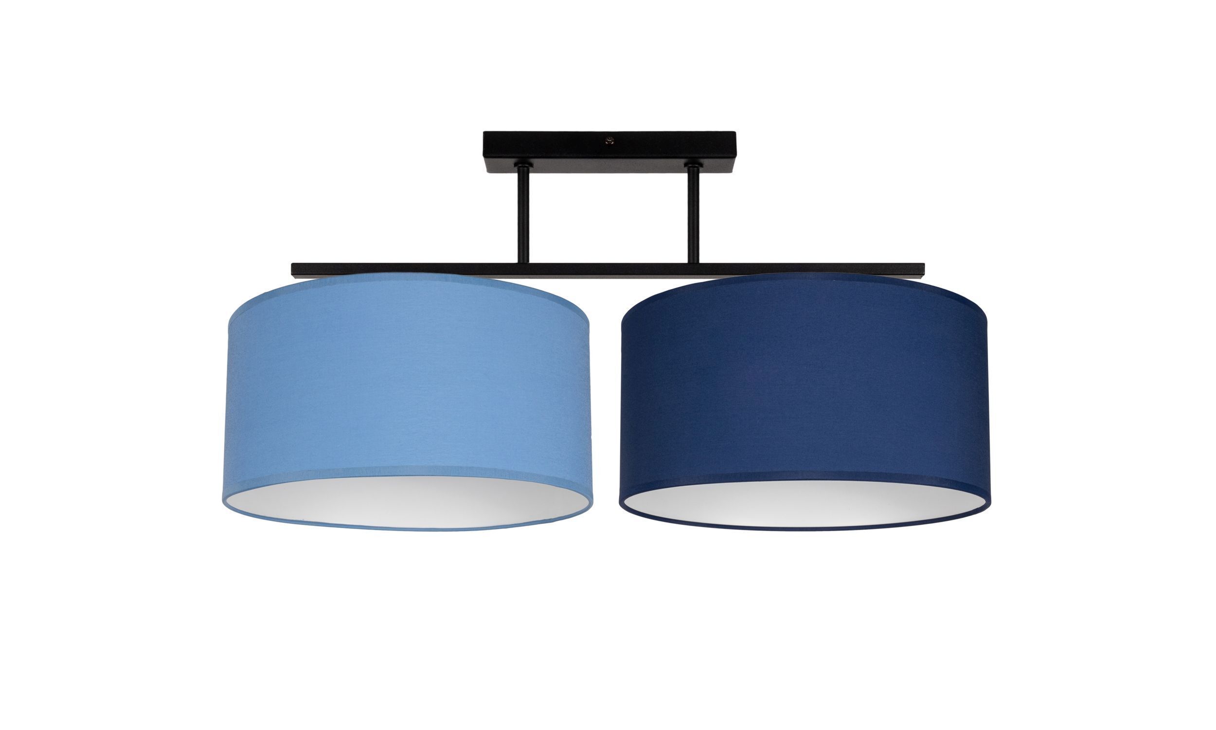 Gemütliche Deckenlampe Stoff Blau E27 L:70 cm blendarm