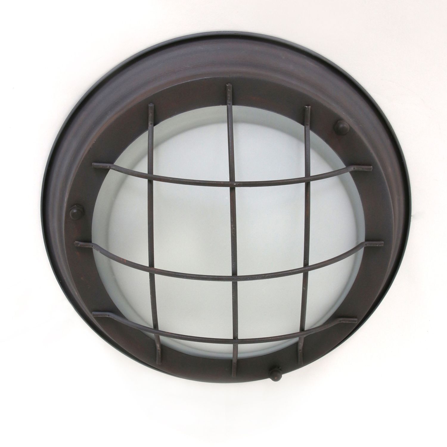 Industrie Deckenlampe Metall Glas Braun Weiß Ø29 cm E27