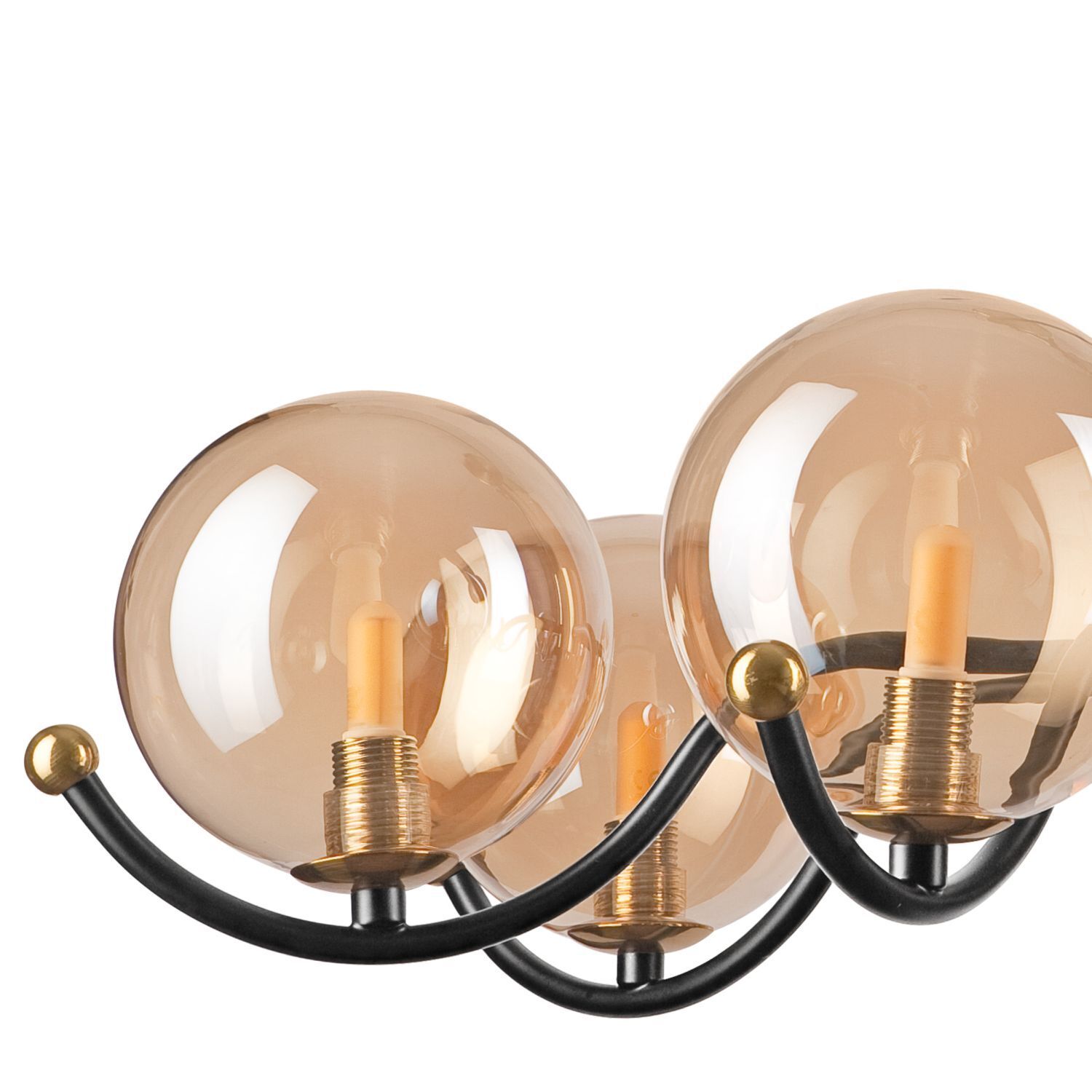 Blendarme Deckenlampe Glas G9 7-flammig Kugeln in Gold