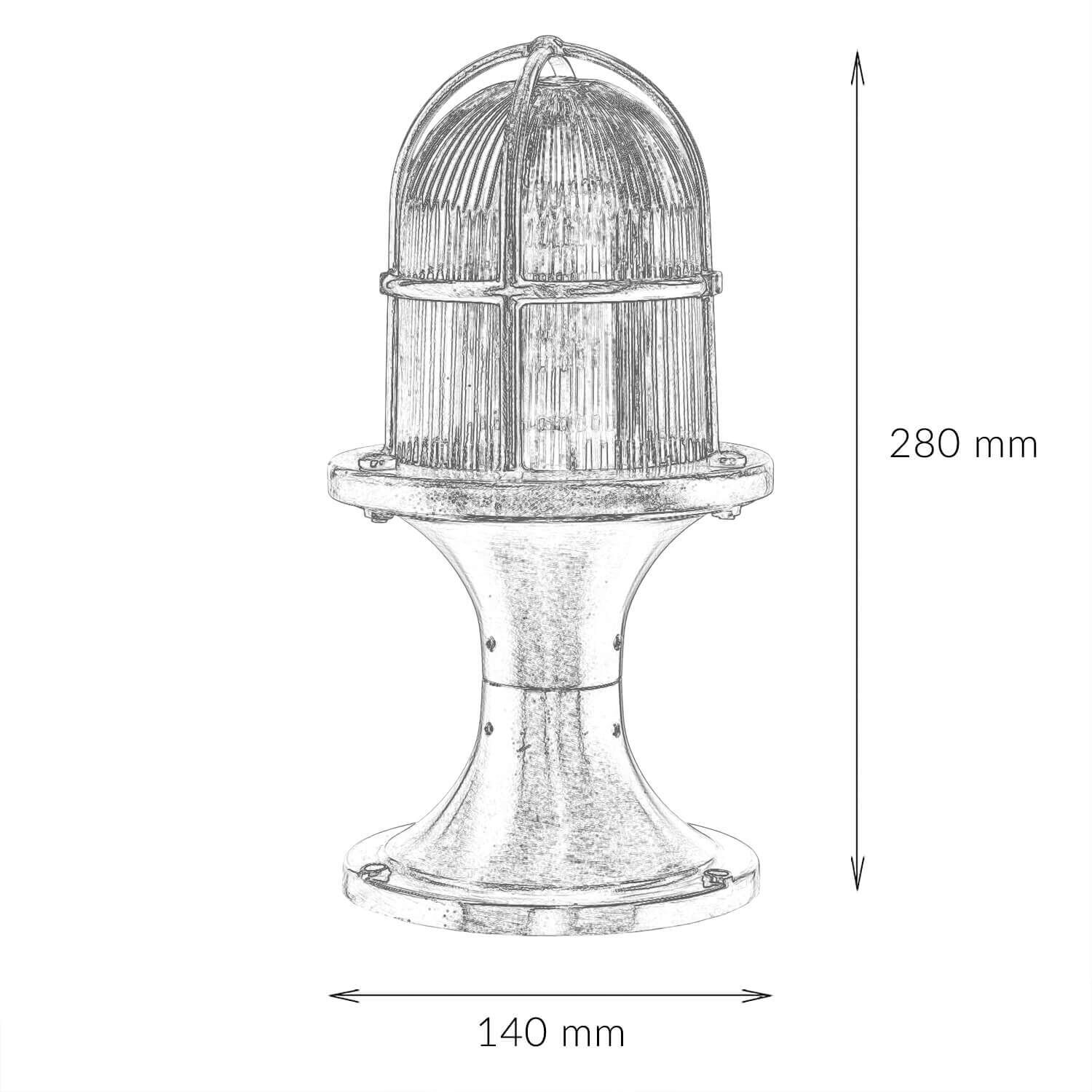 Gartenleuchte Messing 28cm hoch rostfrei SANTORIN