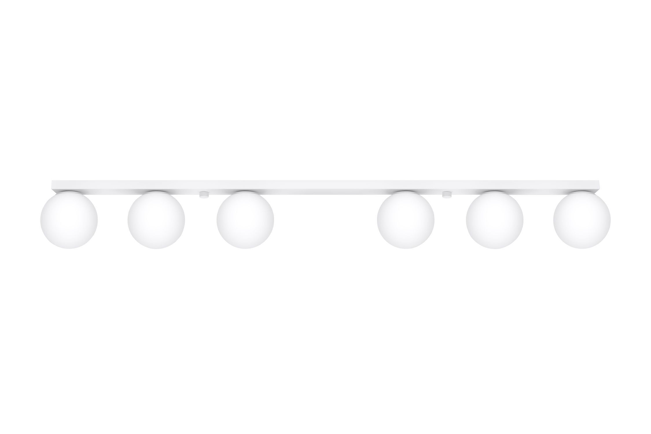 Weiße Deckenleuchte lang 120 cm Glas Metall 6x G9