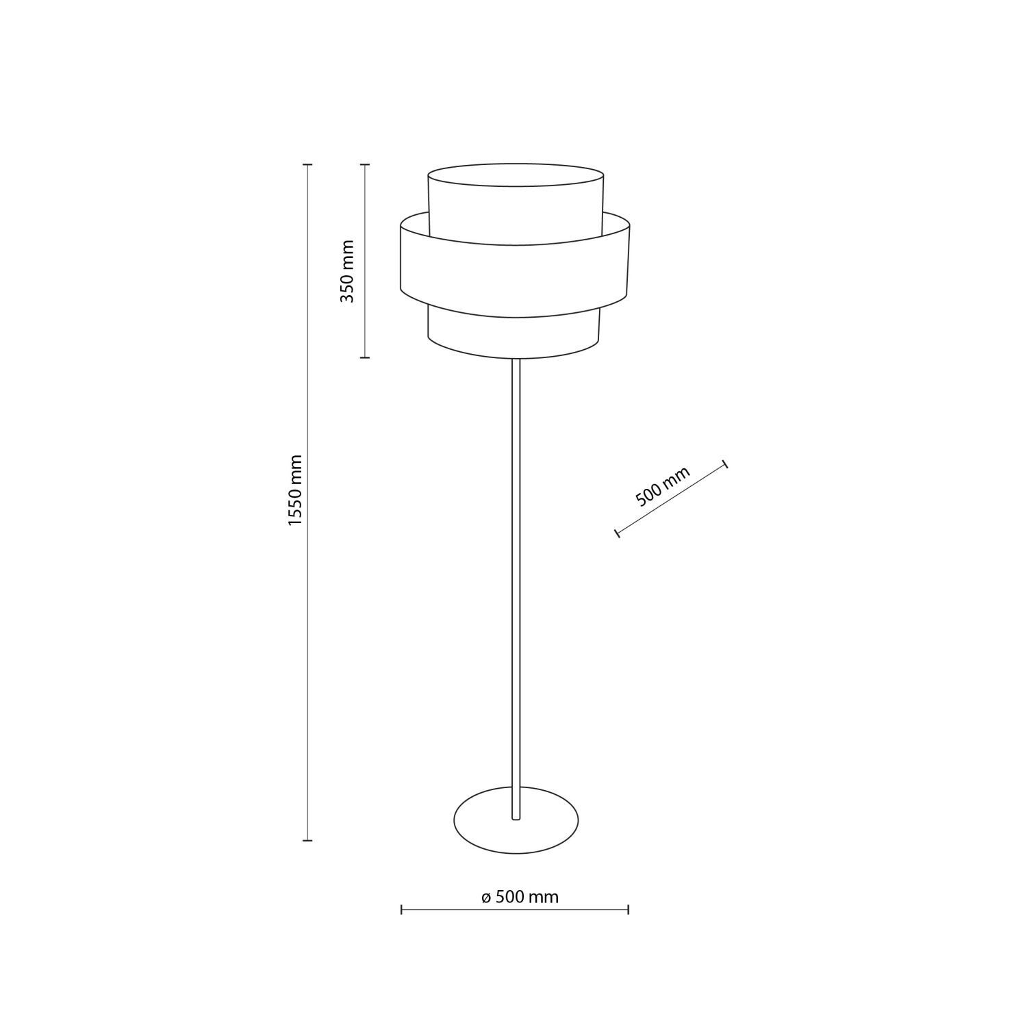 Stehleuchte Schwarz 155 cm E27 Stoff Metall Ø 50 cm