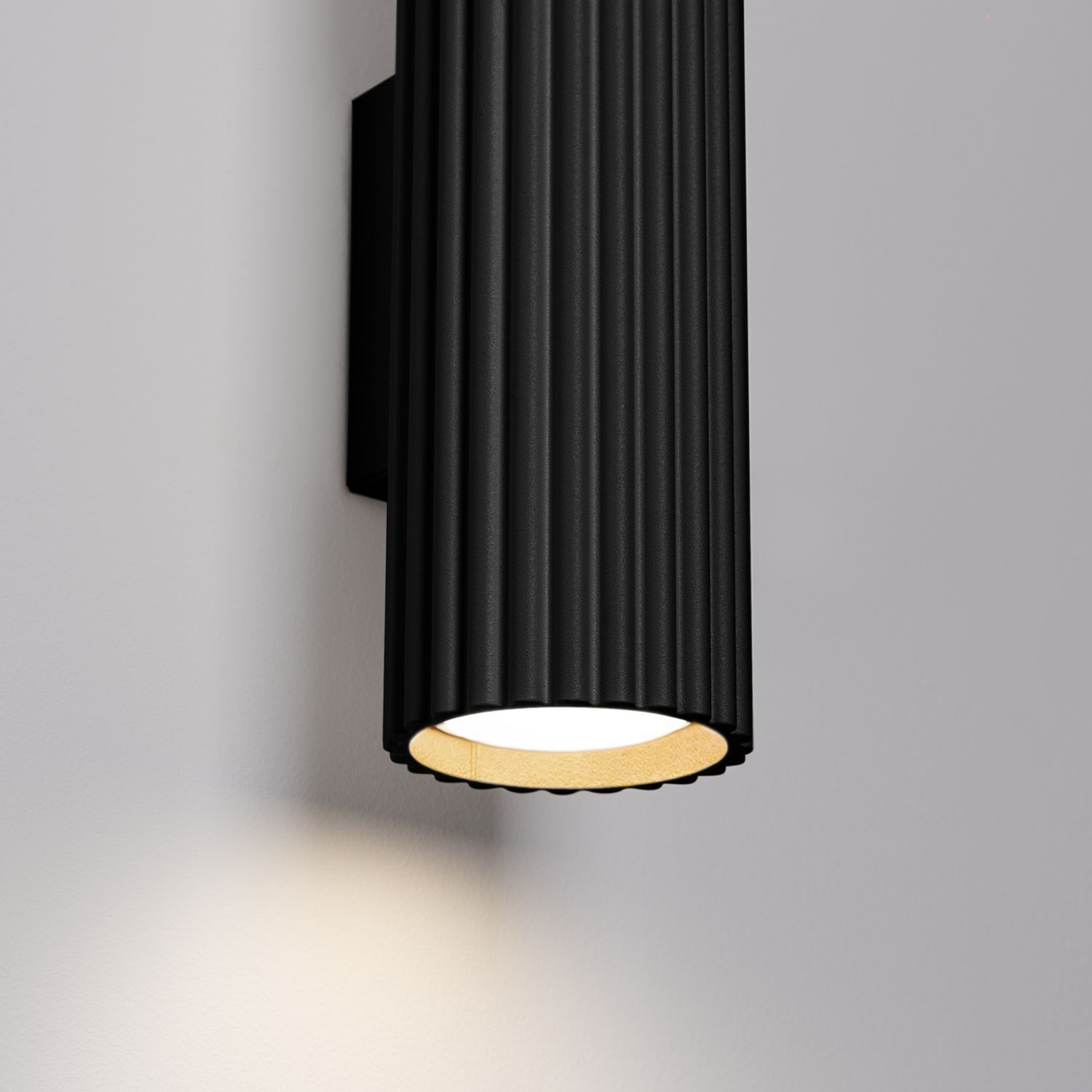 Wandleuchte Schwarz H: 30 cm GU10 2-flammig Aluminium Up Down