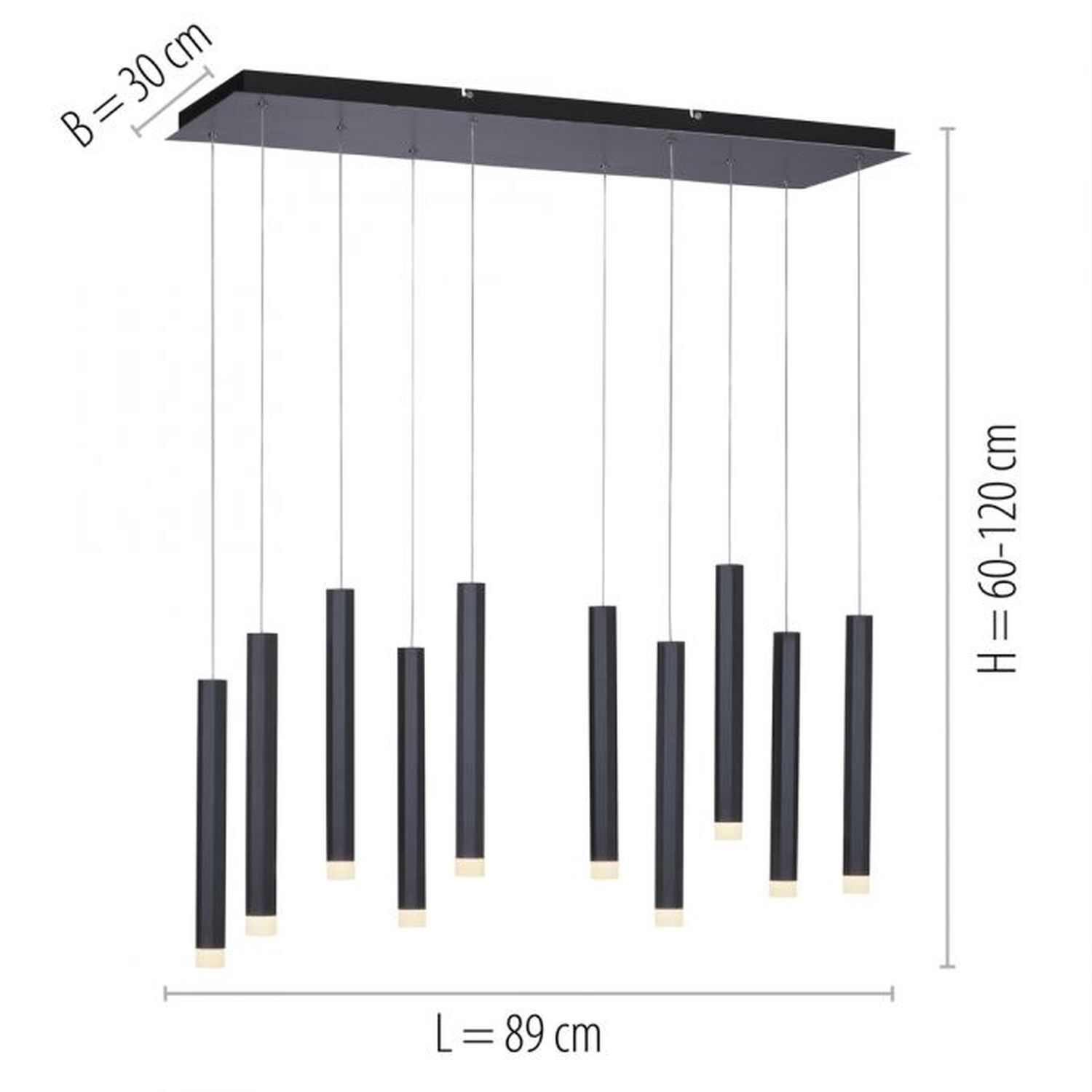 LED Hängelampe Metall 3000 K warmweiß 550 lm Schwarz