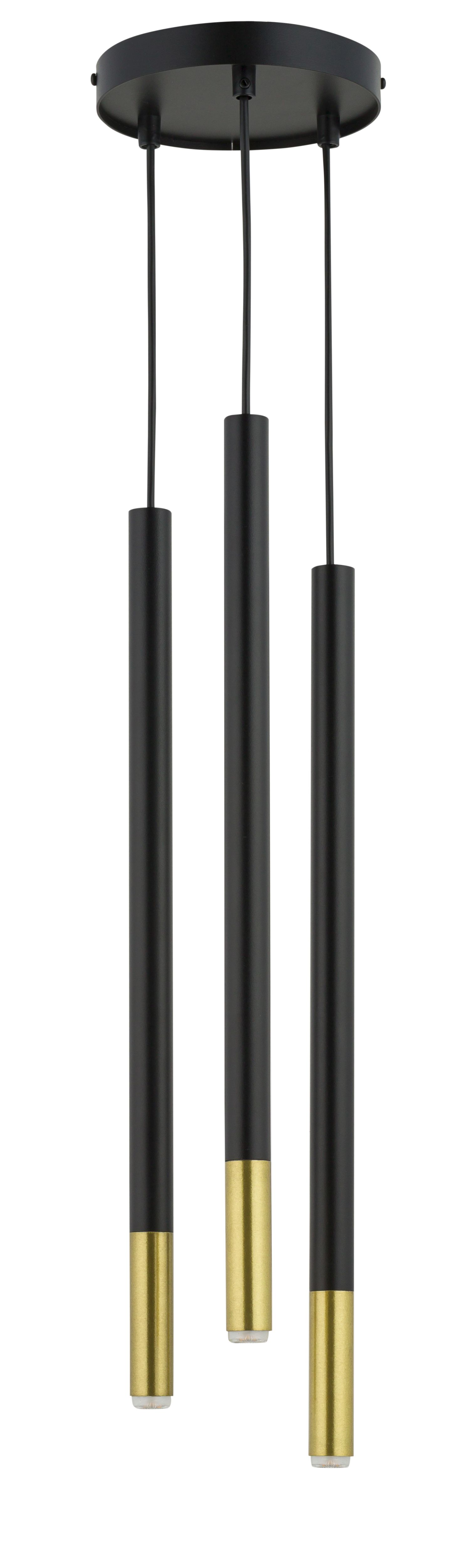 Pendelleuchte Messing Schwarz Gold G9 16 cm 3-flammig
