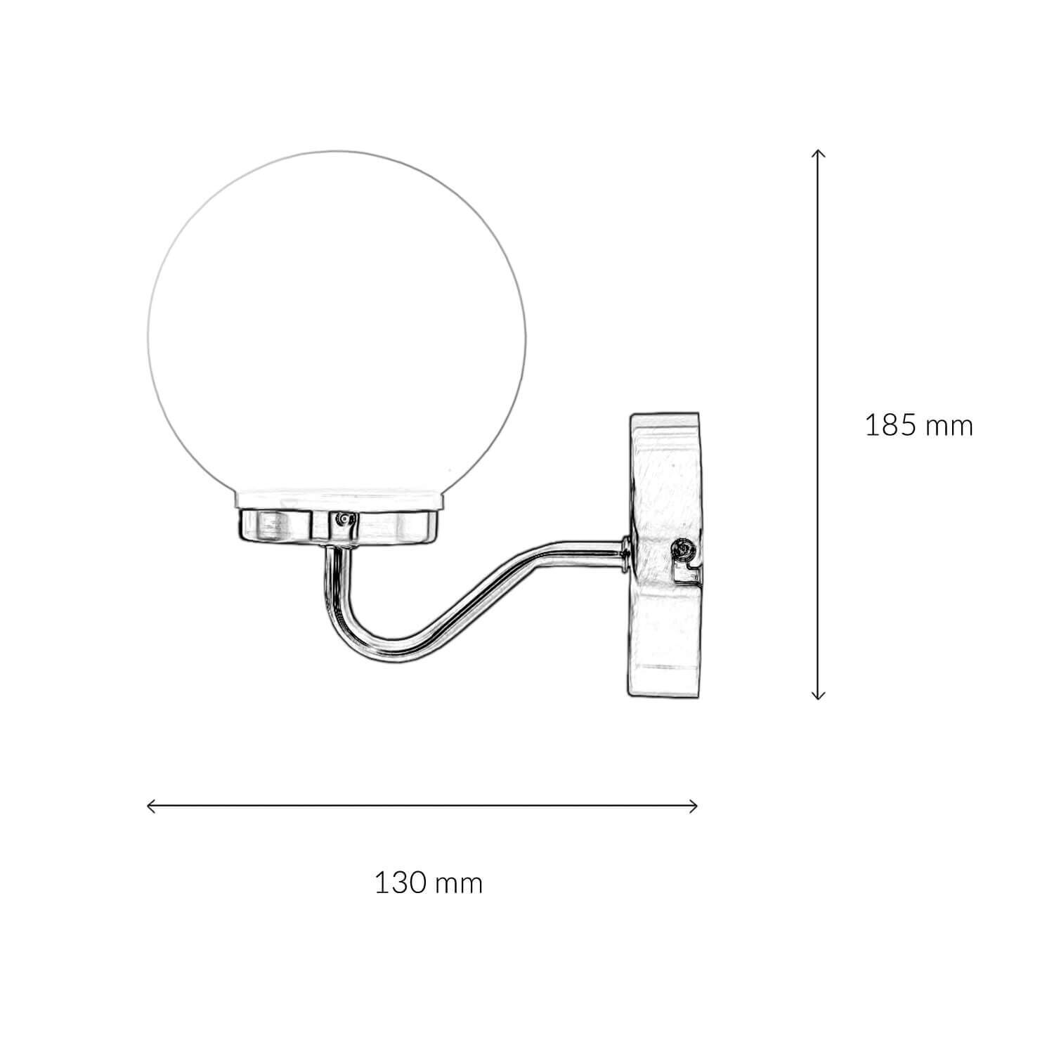 Kleine Badlampe IP44 in Bronze Weiß Kugel Schirm