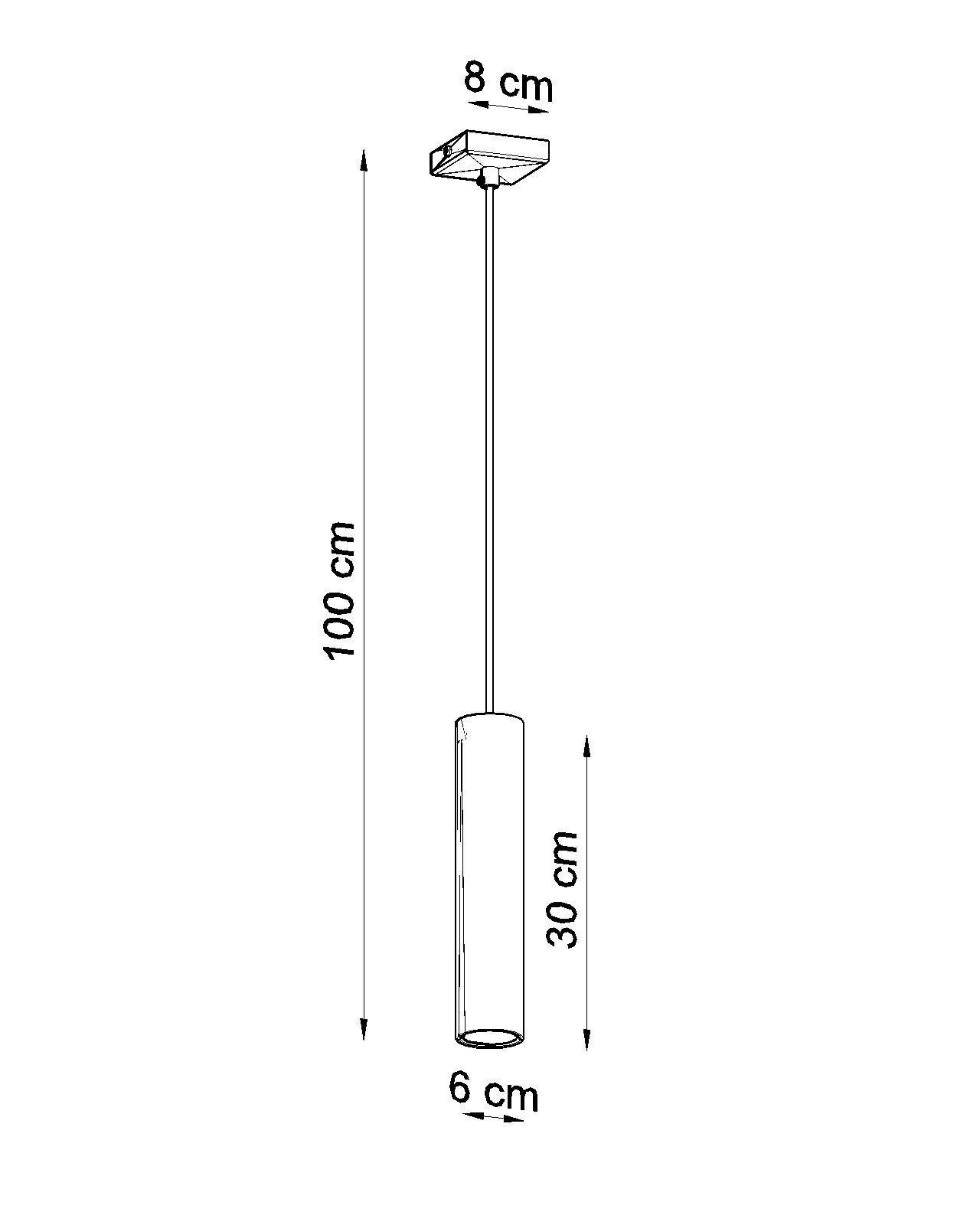 Hängelampe Weiß Metall Ø 6 cm Zylinder GU10 schmal