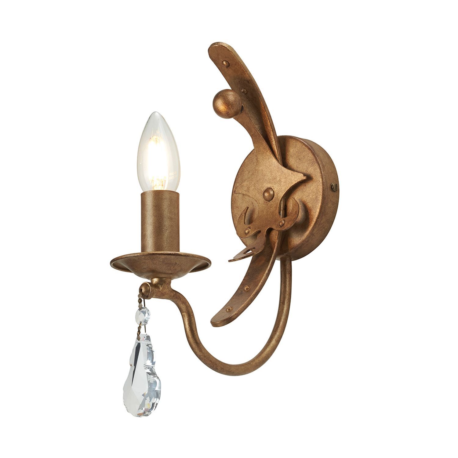 Wandlampe CAMELOT 10 Gold Kristall B:10cm Lampe