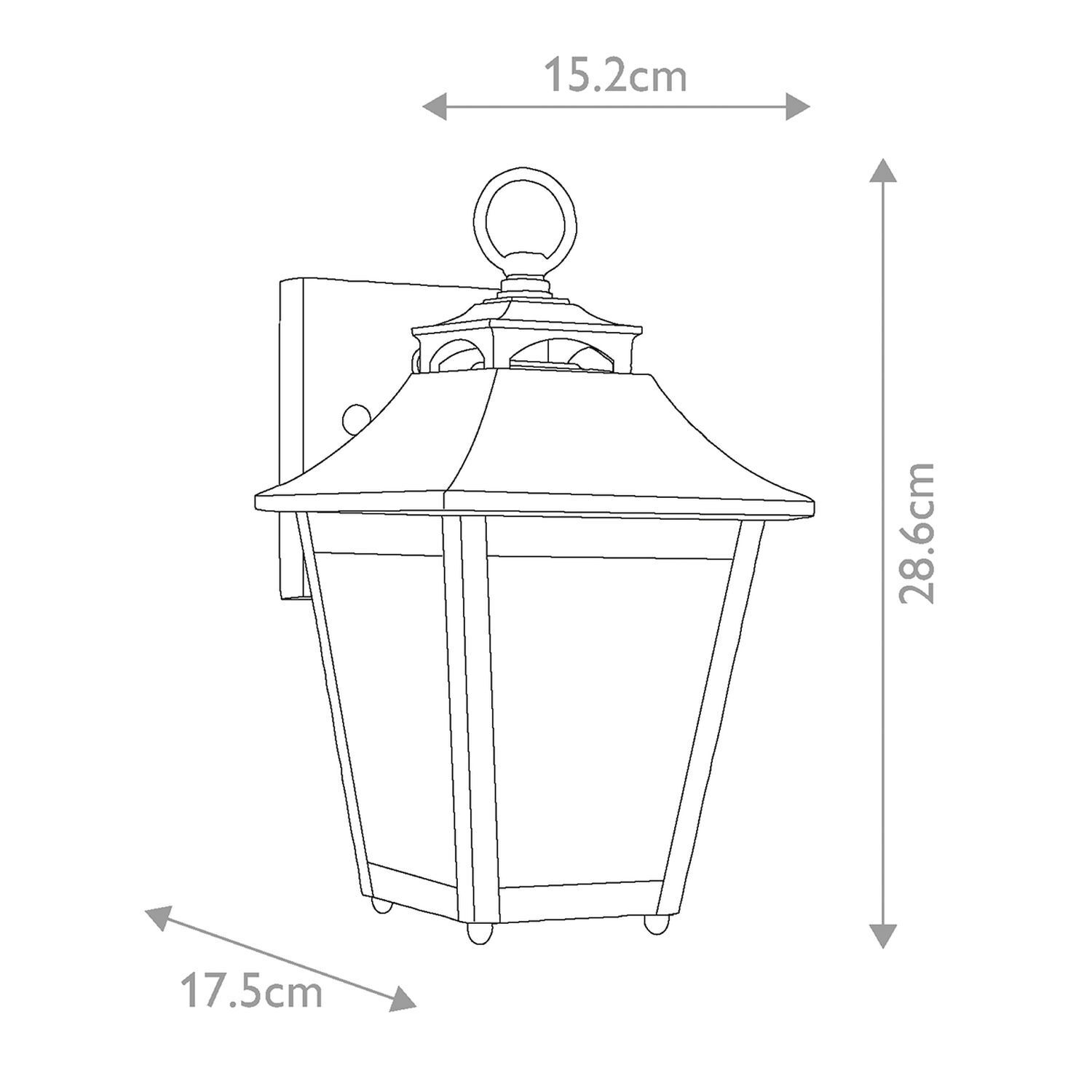 Außenleuchte Wand Edelstahl Glas H: 28,6 cm IP44 E27