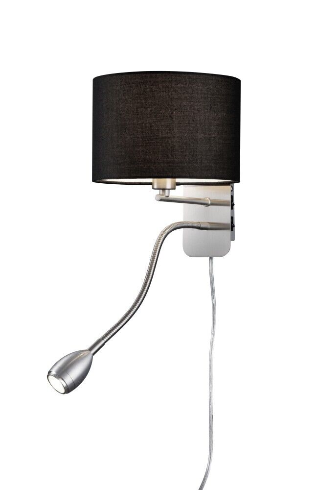 Moderne Wandleuchte mit Lesearm Wandlampe Schwarz