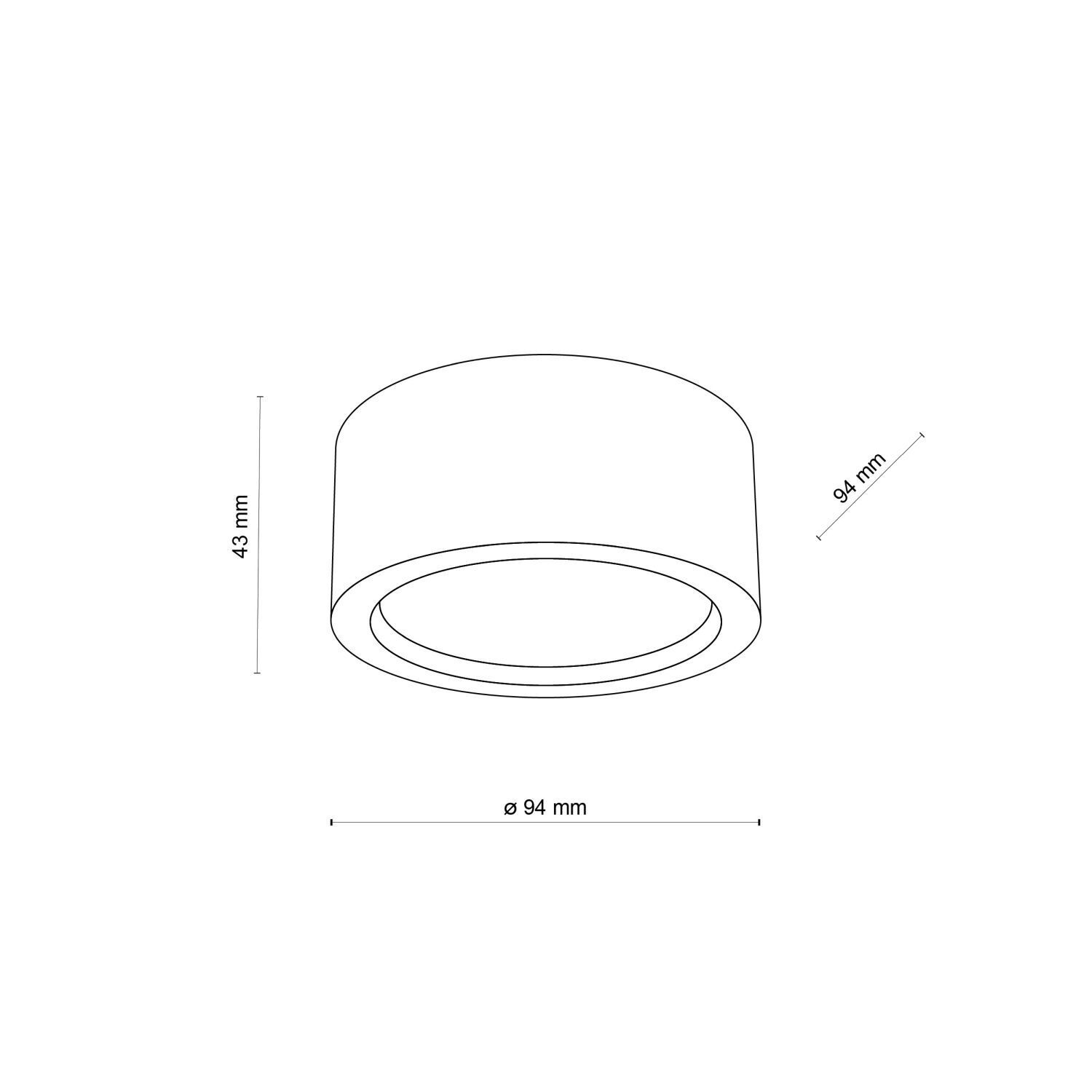 Deckenlampe rund Ø 9,5 cm H: 4,5 cm Aufputz GX53 Holz