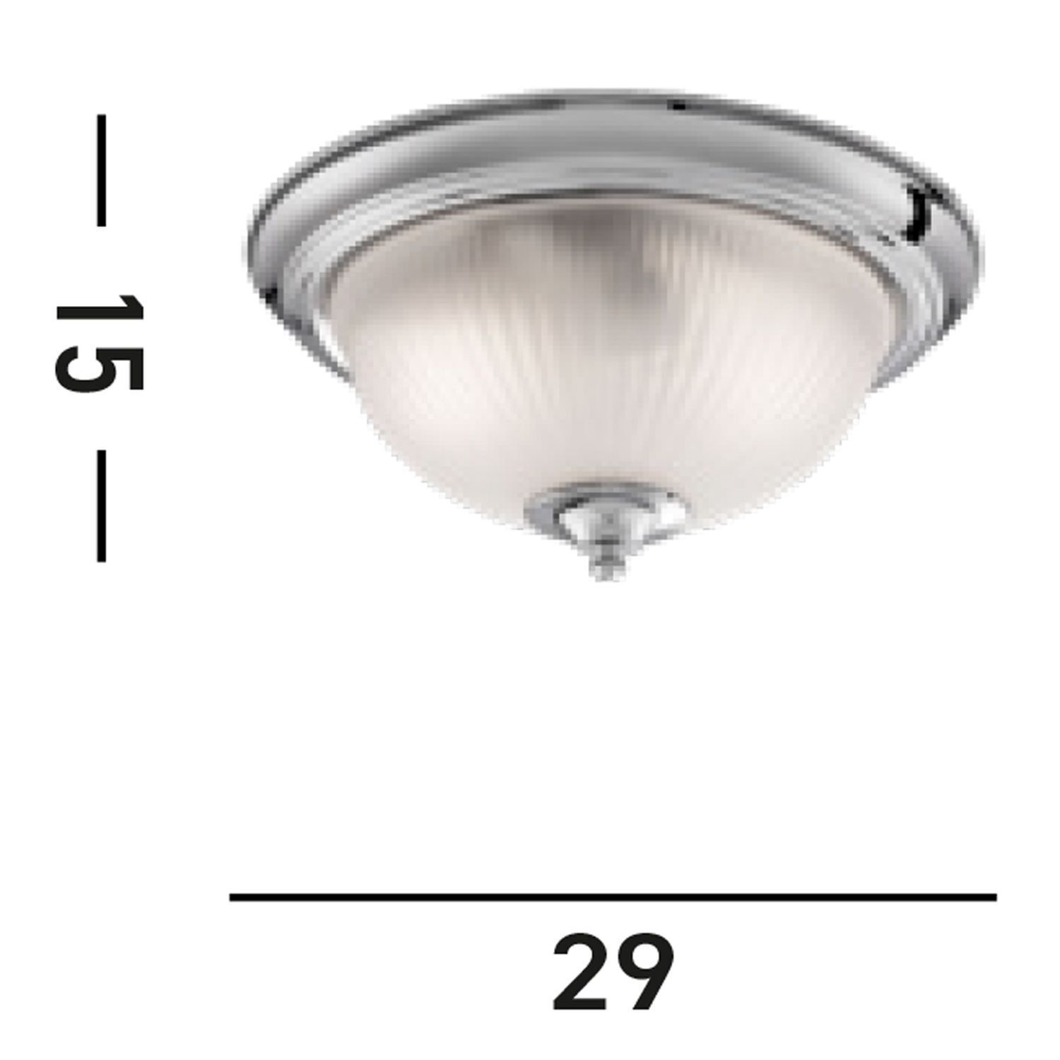 Deckenlampe Glas Metall E14 IP44 29 cm rund in Chrom