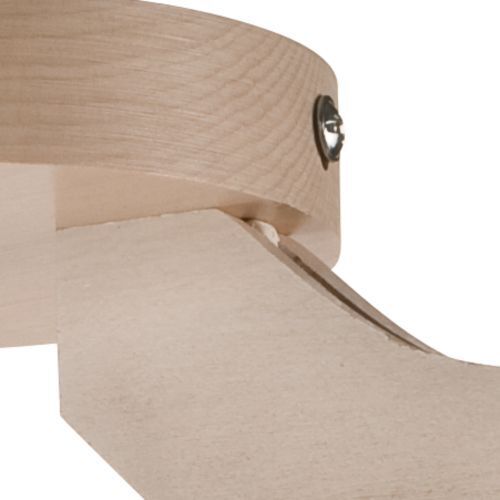 Deckenleuchte in Buche Weiß Holz Wohnzimmer