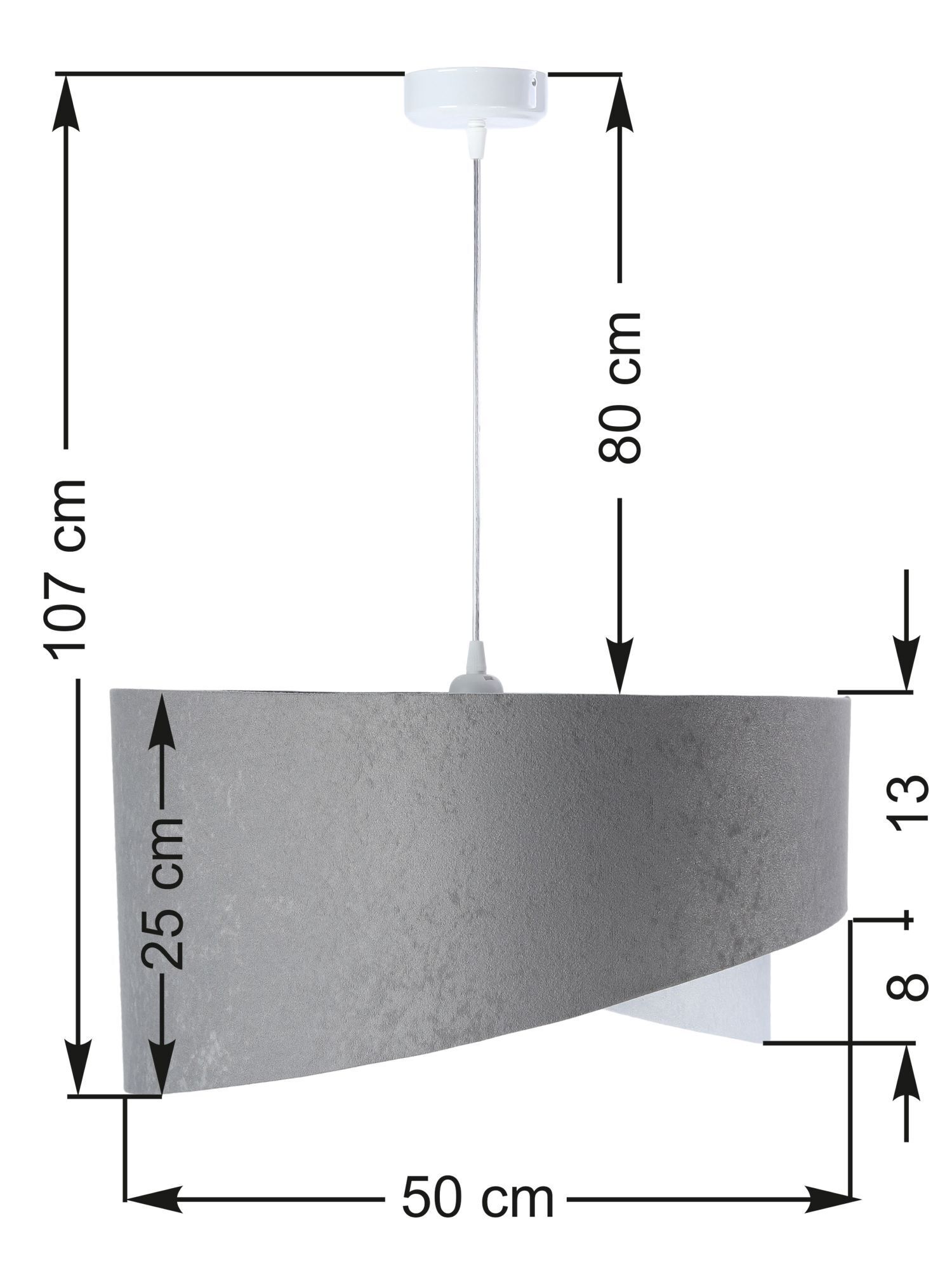 Pendellampe Esstisch rund Grau Weiß Silber Ø50cm