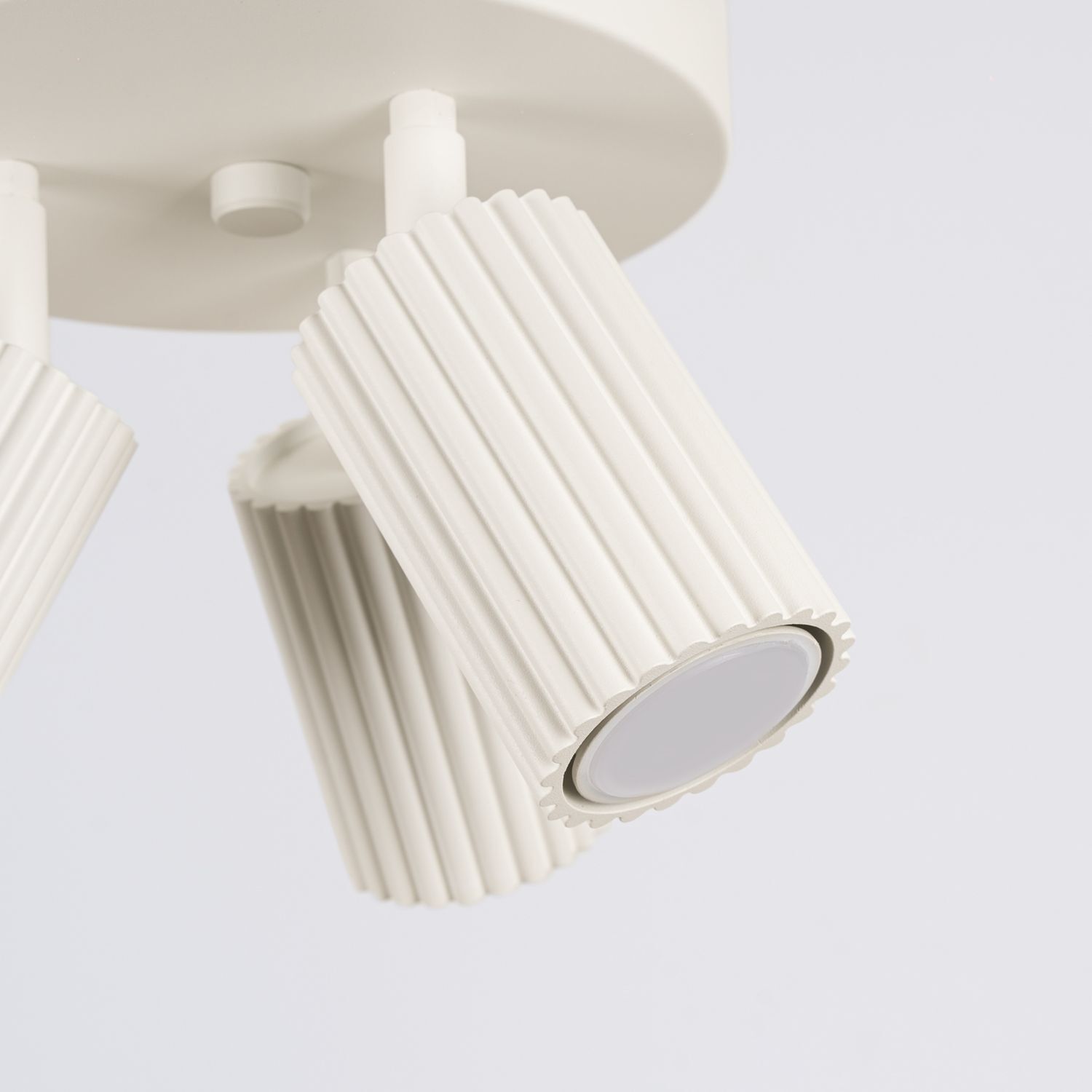 Deckenlampe Modern in Creme Ø 19,5 cm schwenkbar 3x GU10 Alu