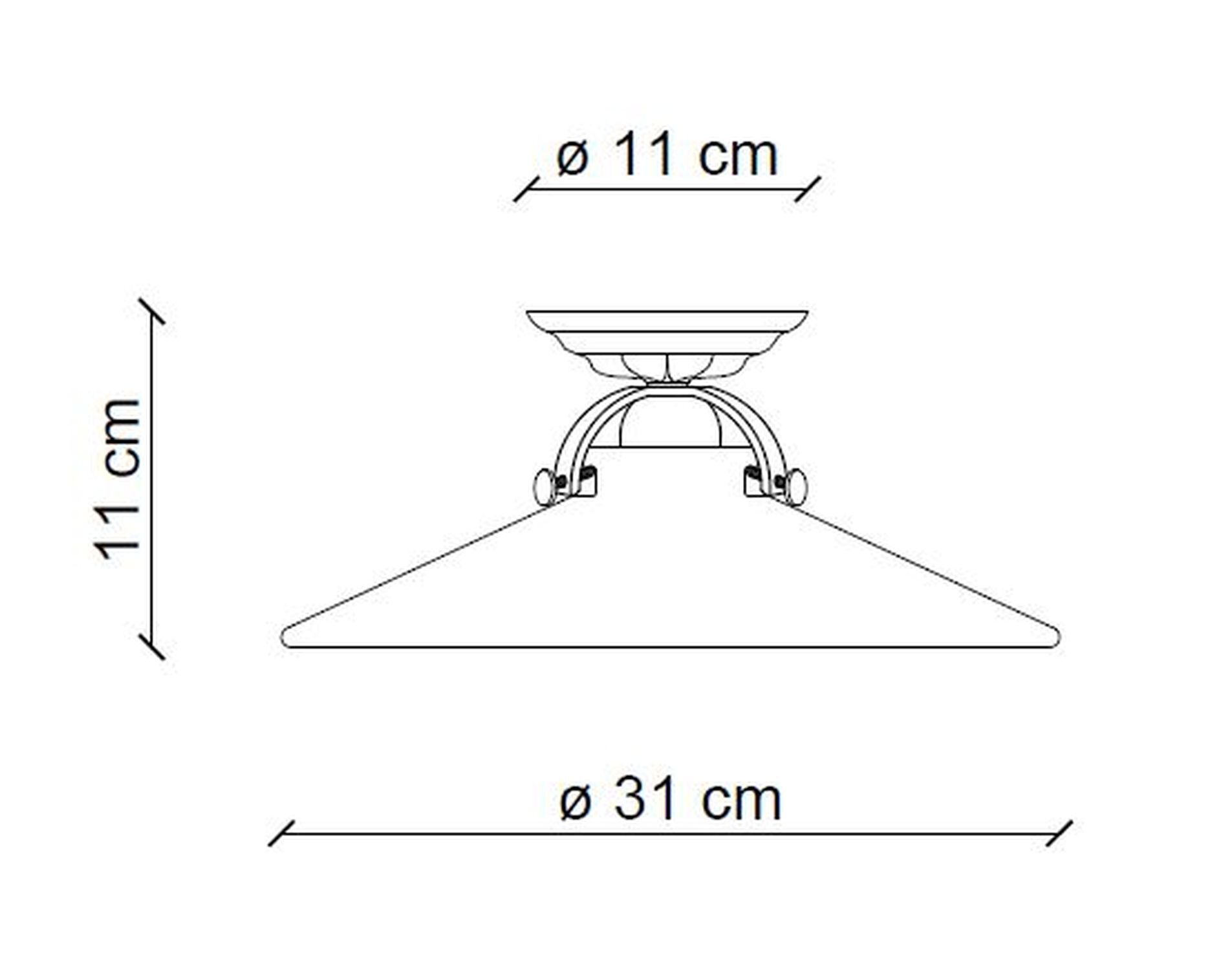 Deckenleuchte Metall Keramik E27 rund D: 31 cm RITA