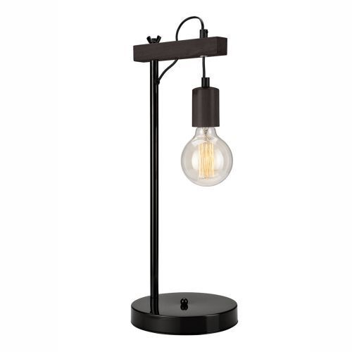 Schwarze Tischleuchte Holz vielseitig 56cm AMIDA