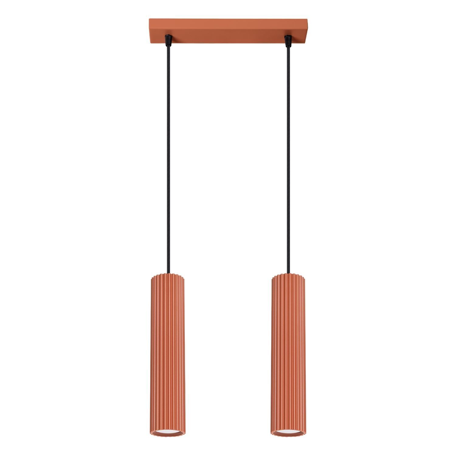 Hängelampe Rot 2-flammig B: 30 cm schmal H: max. 90 cm GU10