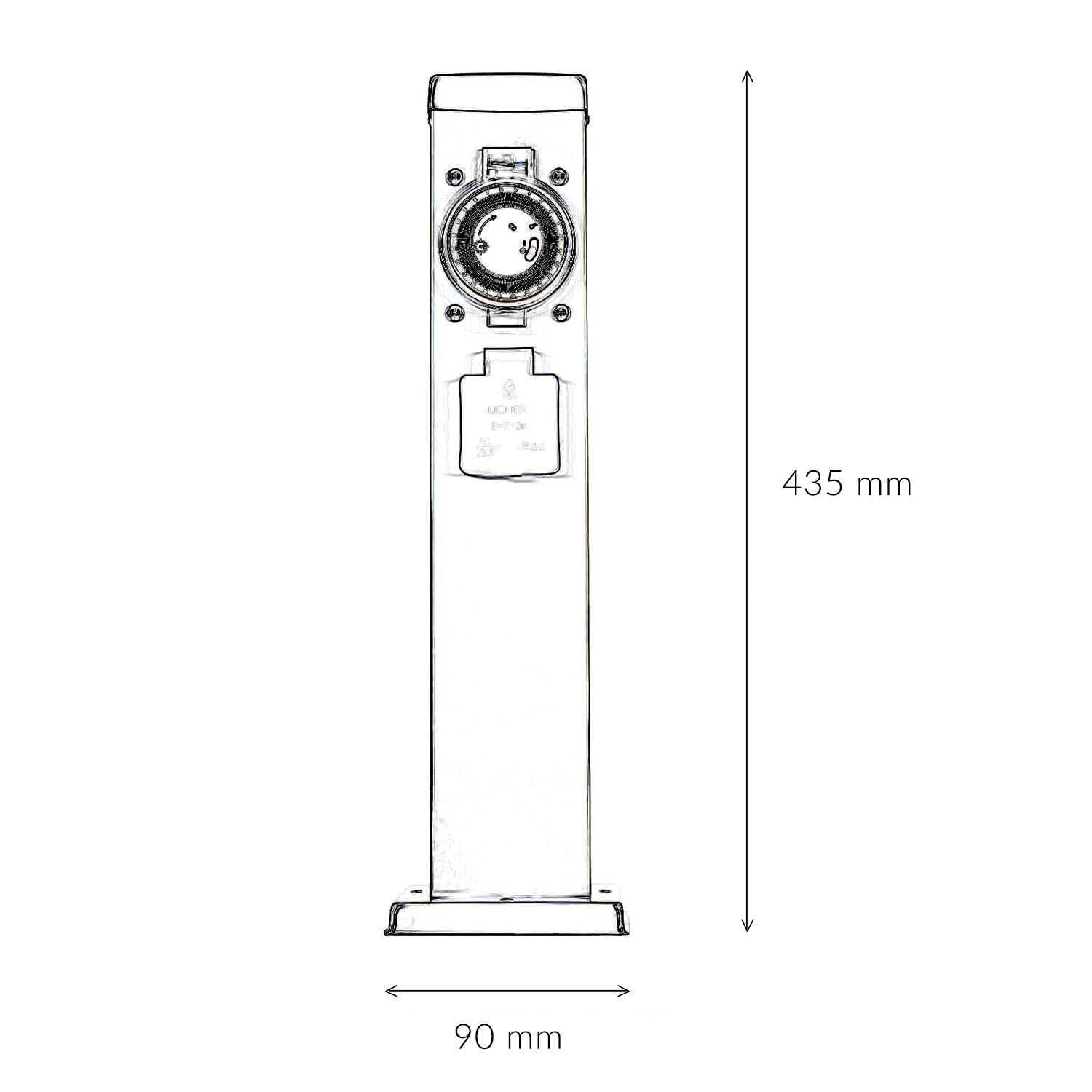 Energiesäule mit Timer 2-fach Garten Terrasse