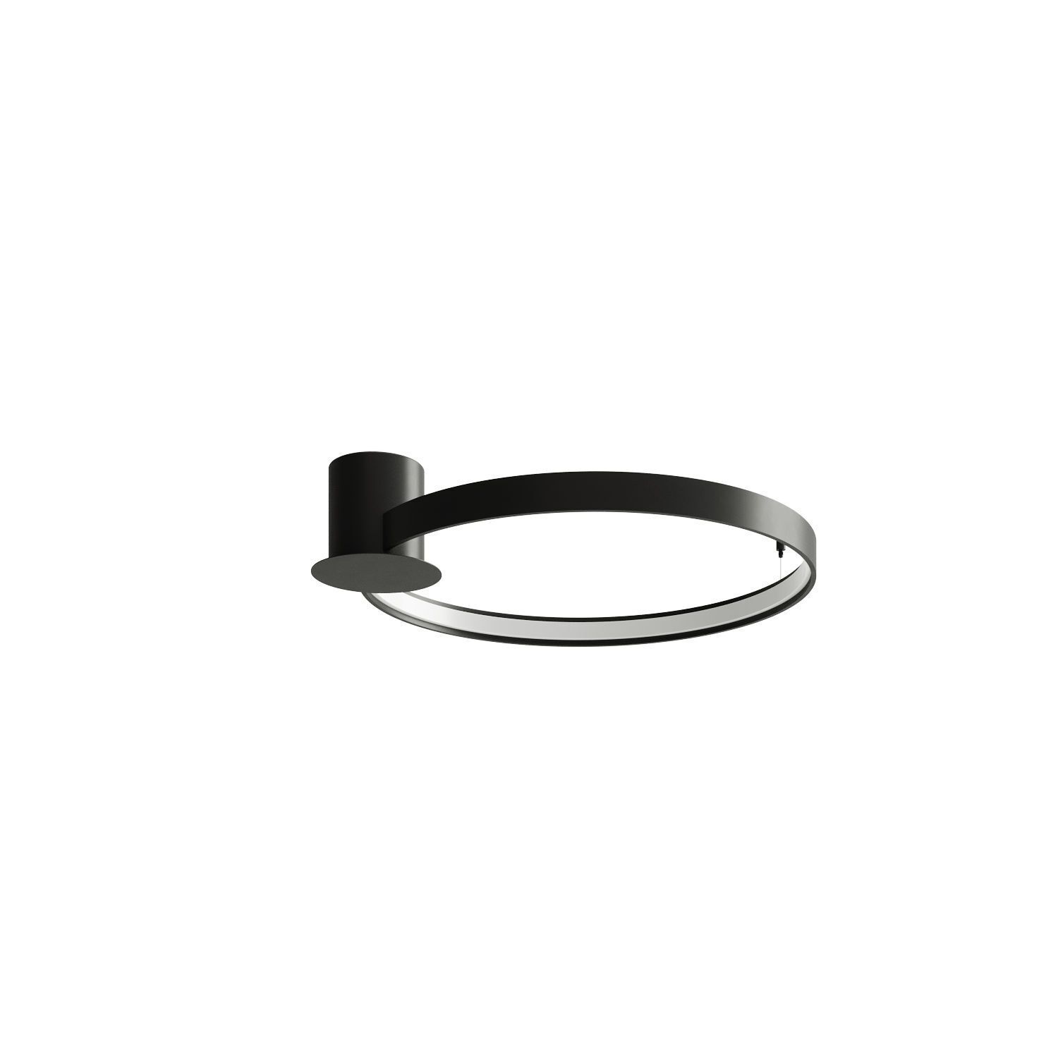 LED Deckenleuchte rund Ø 55 cm 3000 K Schwarz Metall Ring