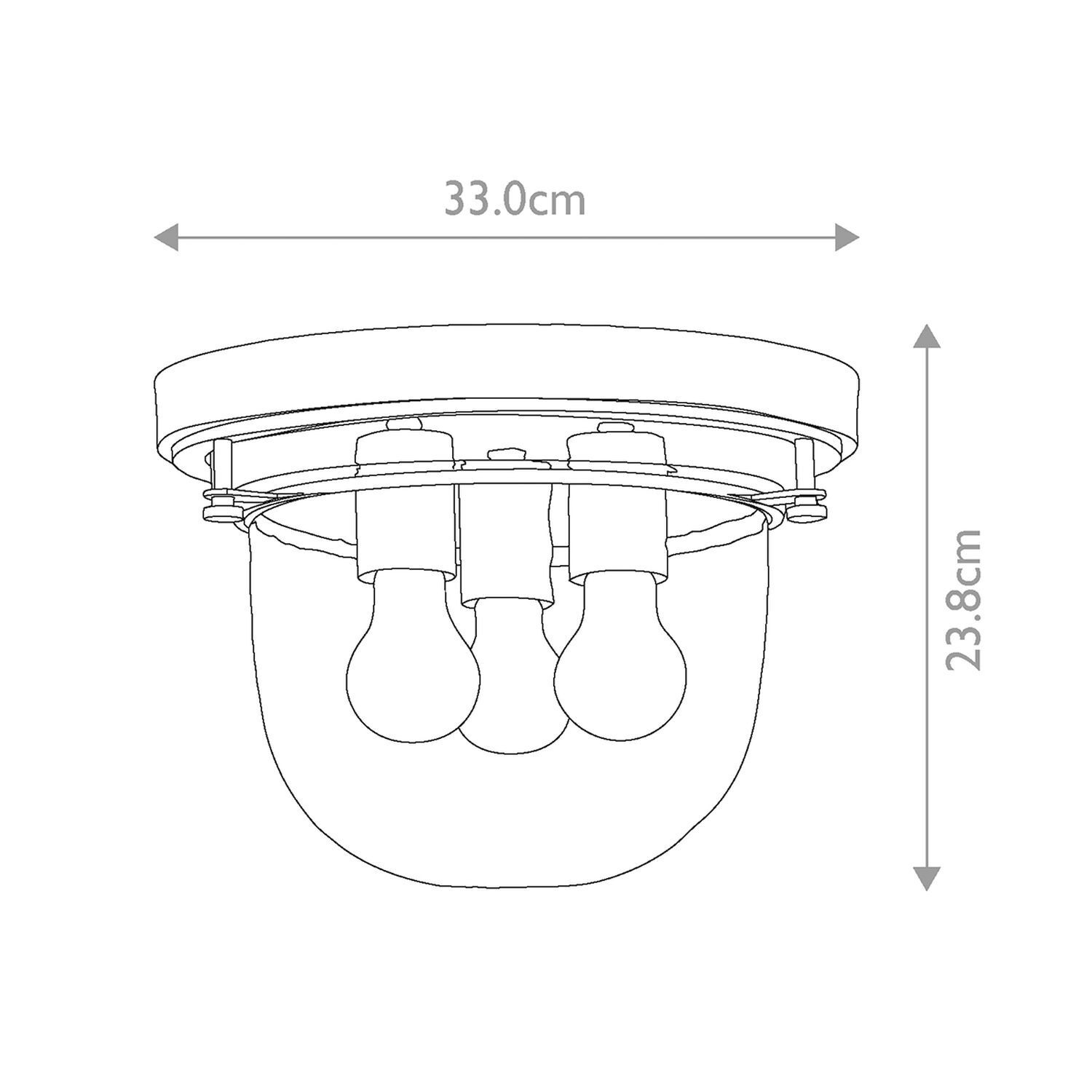 Deckenlampe Bad IP44 Ø 33 cm rund Metall Glas in Messing