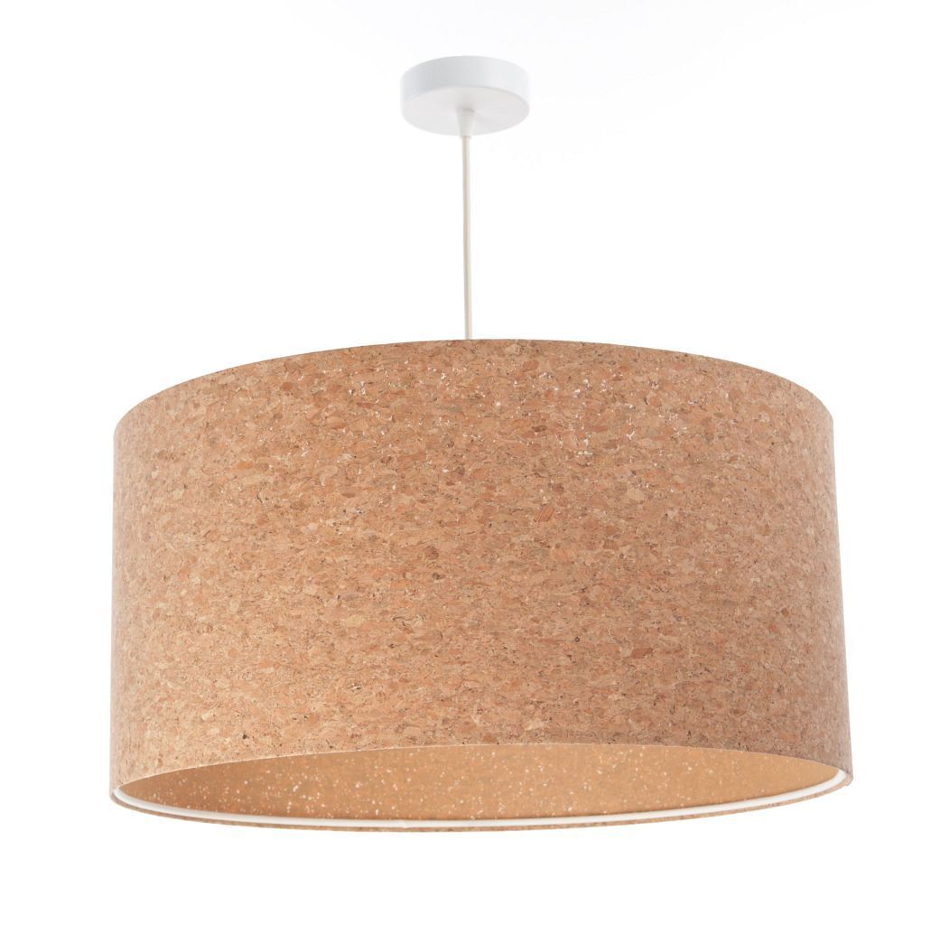 Hängeleuchte E27 Ø 40 cm Natur Weiß Kork Esszimmer