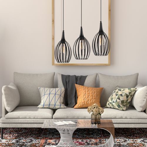 Pendelleuchte Schwarz Metall Esszimmer Lampe