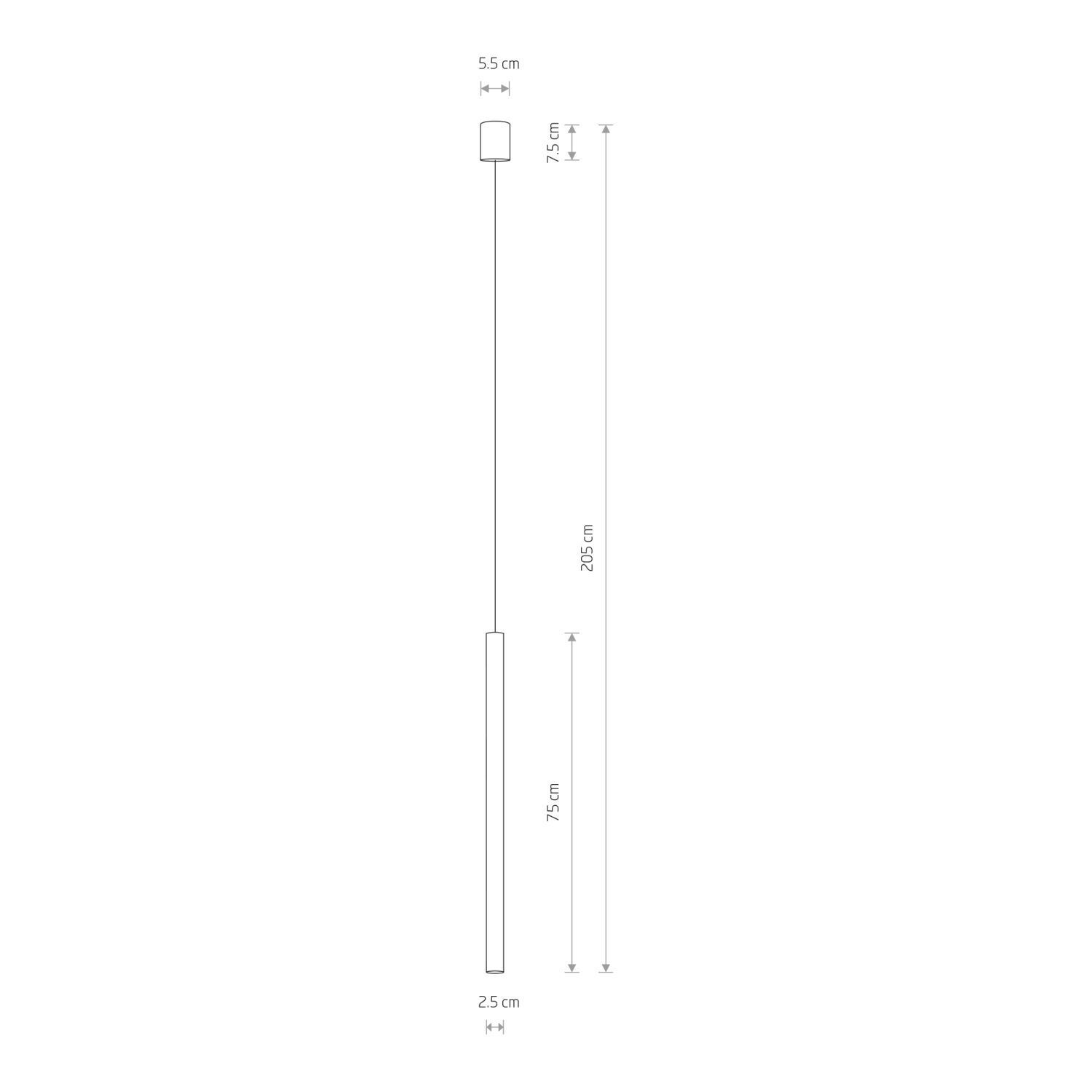 Hängeleuchte Braun matt G9 Ø 2,5 cm Metall Modern schmal