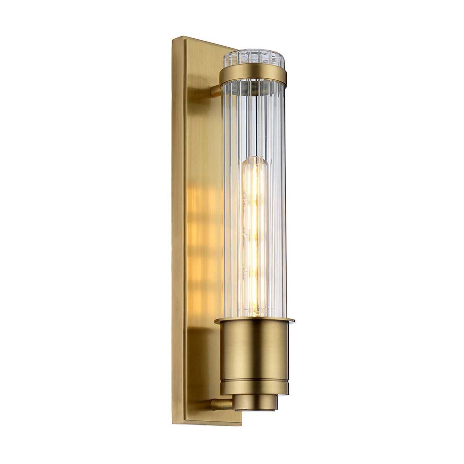 Badleuchte Wand G9 LED IP44 3000 K 40 cm hoch in Messing antik