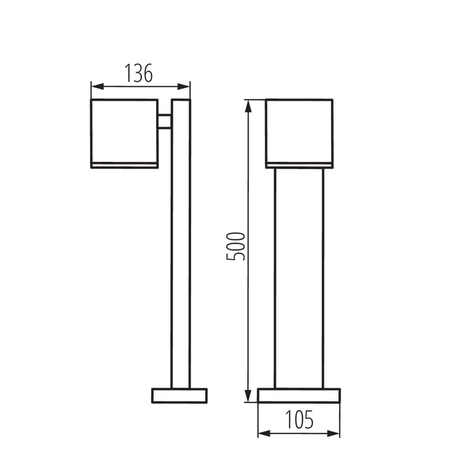 Außenlampe Anthrazit Aluminium 50 cm Garten weg