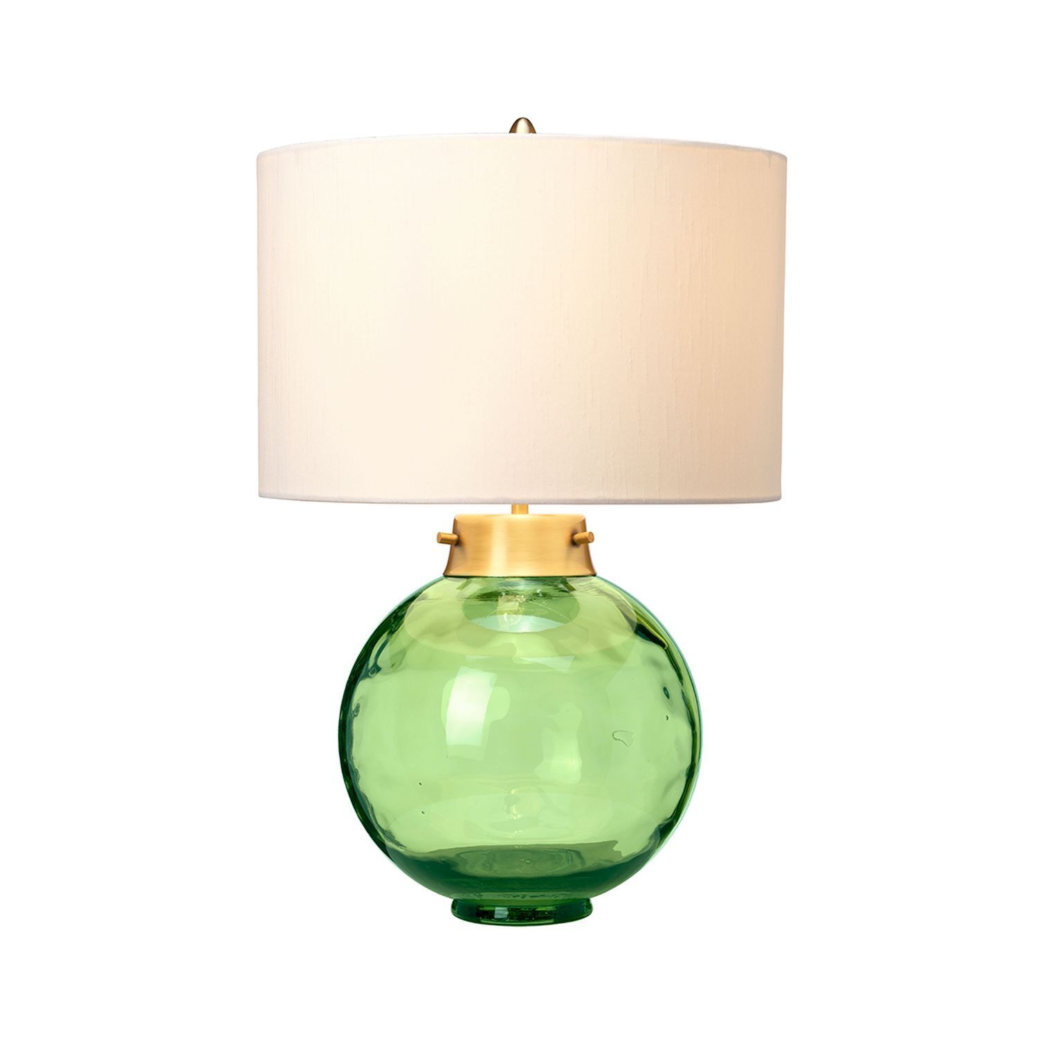 Tischlampe Glas Stoff in Grün Ecru 55,5 cm LUBIELA