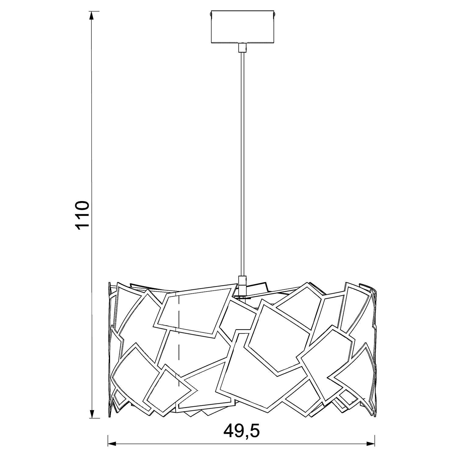 Moderne Pendelleuchte Metall B:49,5 cm E27 dekorativ