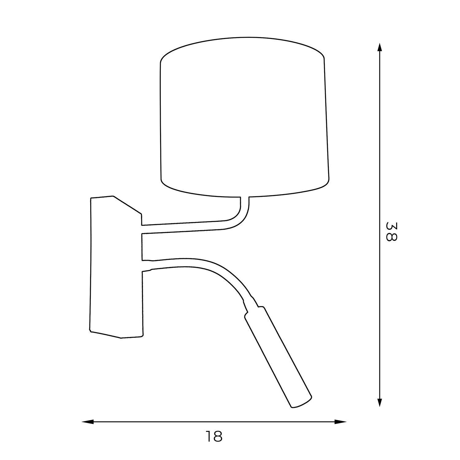 Wandlampe Weiß Stoff Lesearm E27 G9 H:38 cm blendarm