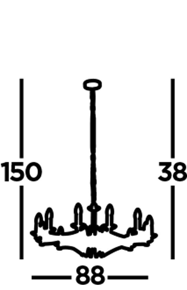 Kronleuchter Chrom 12-armig E14 Ø 88 cm H: max. 1,5 m Metall