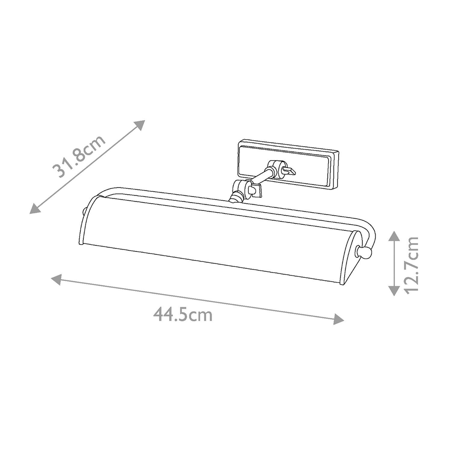 Bilderlampe Messing Antik verstellbar B: 44,5 cm 2x E14