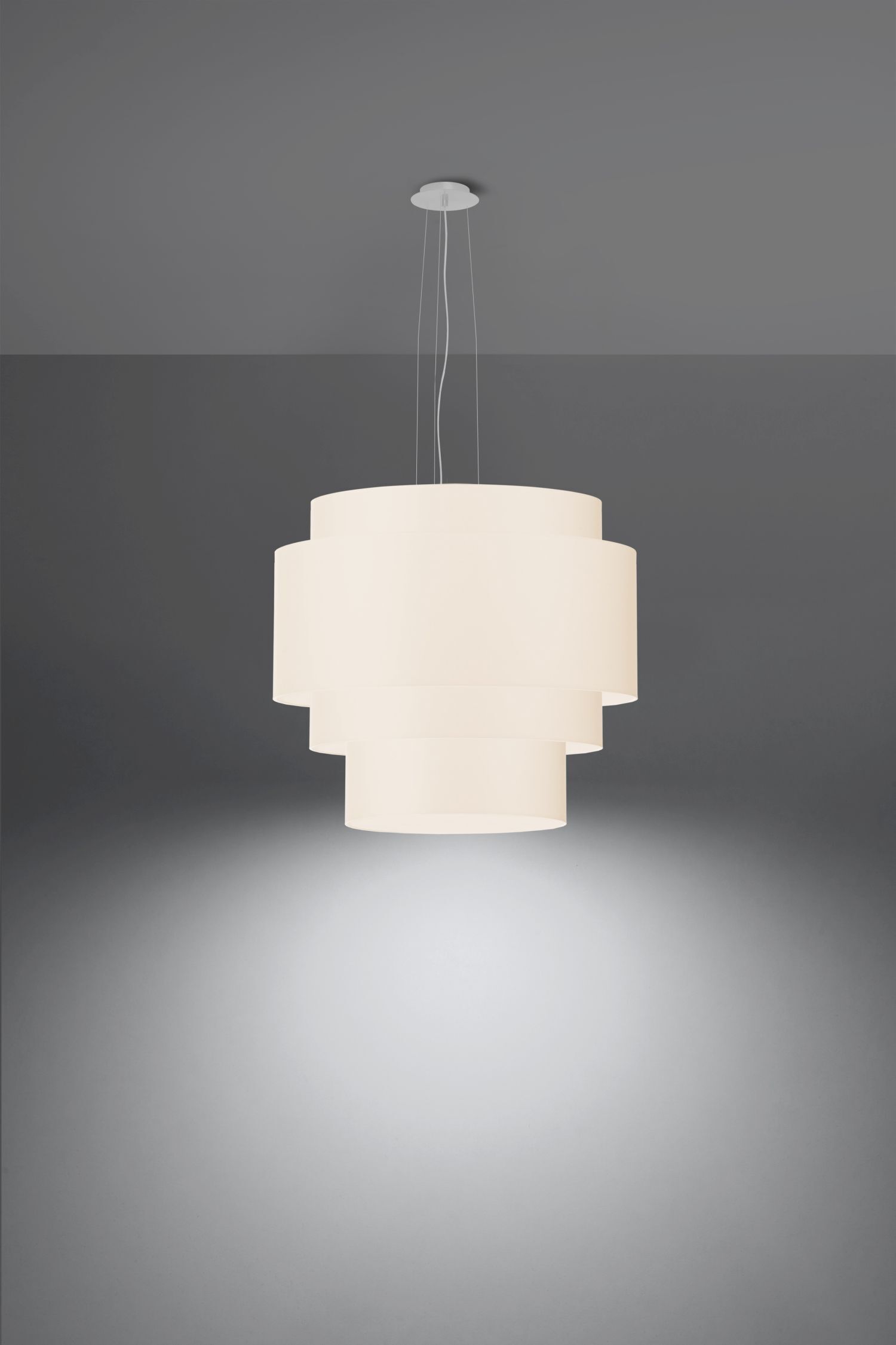 Hängelampe Weiß Ø 50 cm Stoff Modern 5x E27 MALY