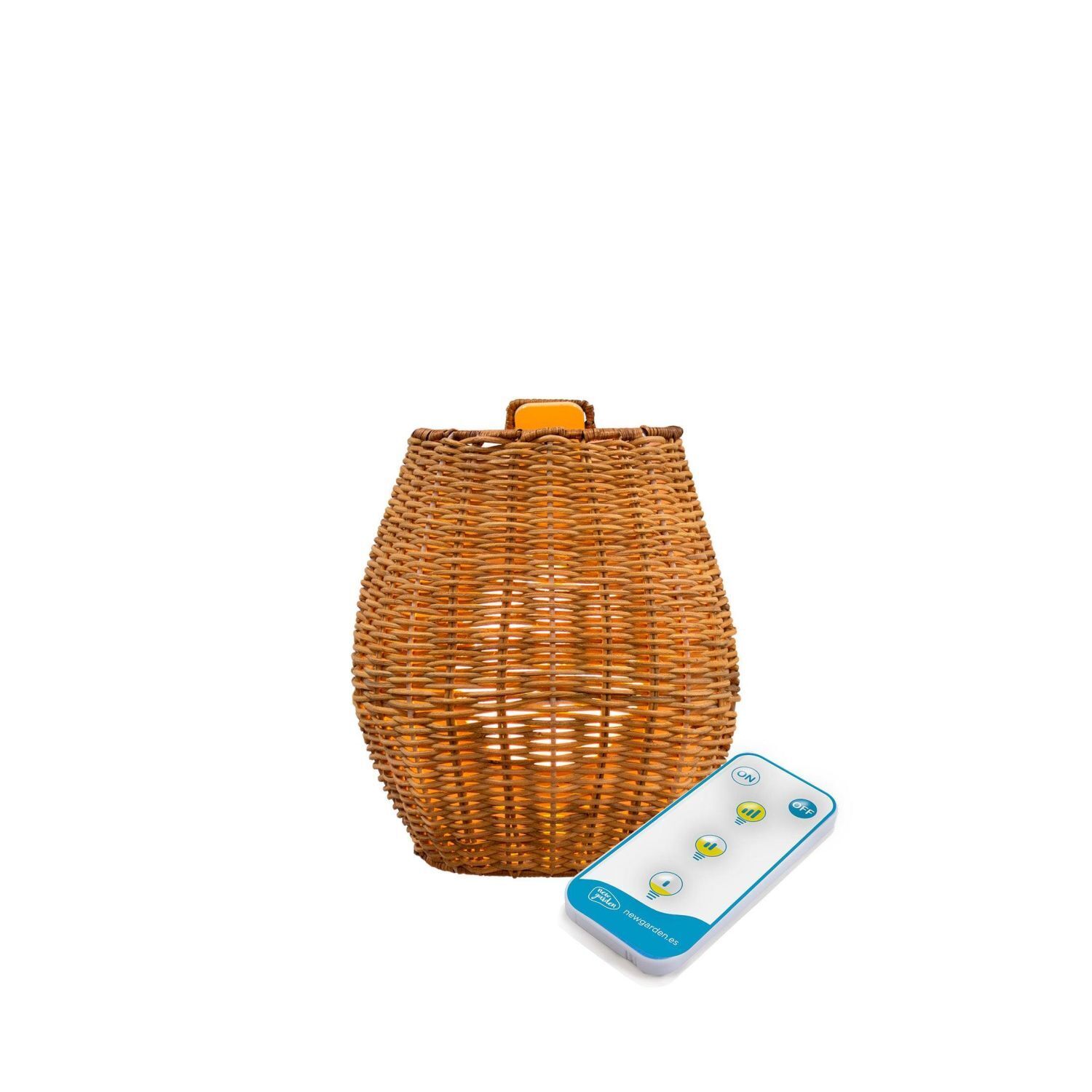LED Außenleuchte Akku Rattan H: 24,5 cm kabellos dimmbar