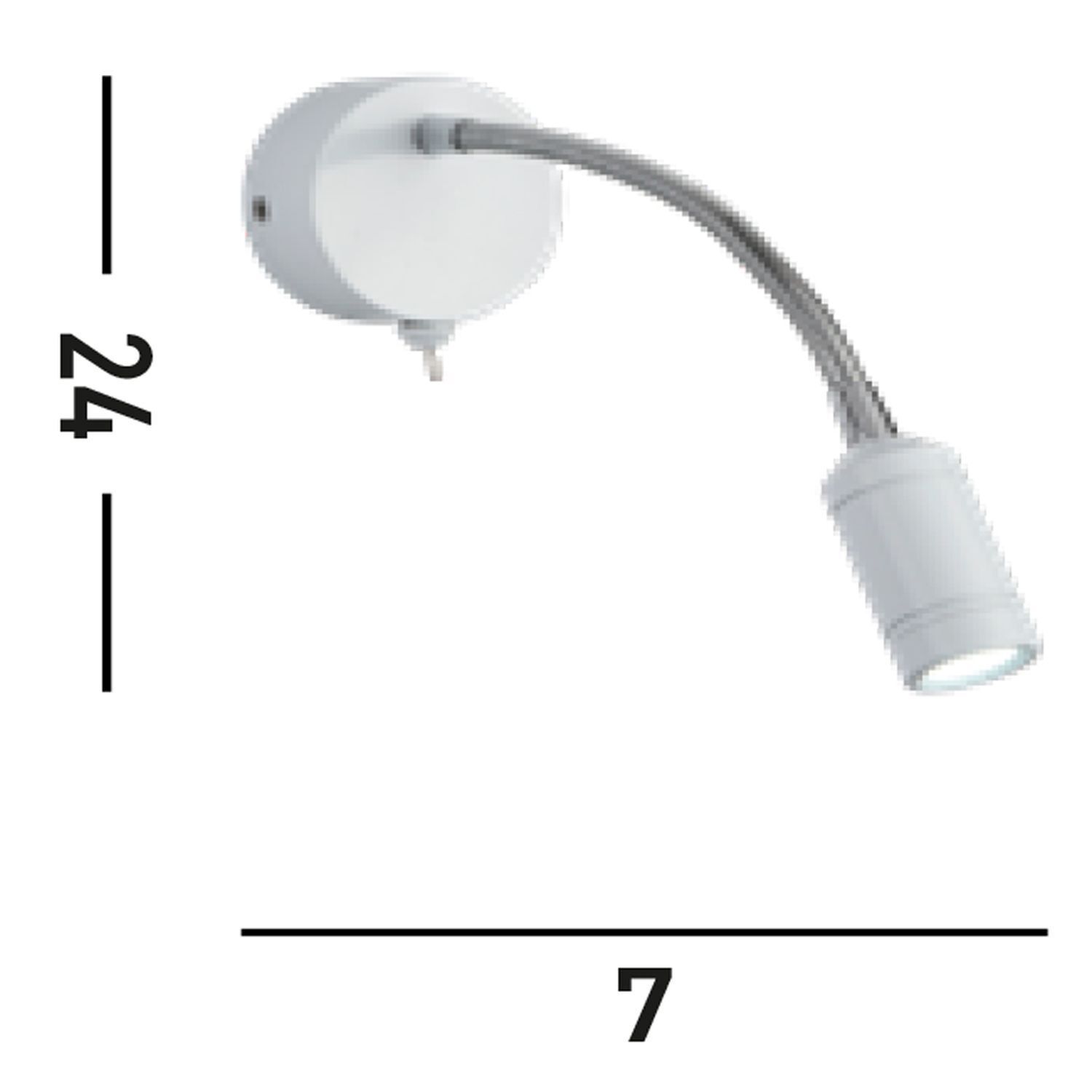 LED Wandstrahler mit Schalter Flexarm in Weiß T:31 cm