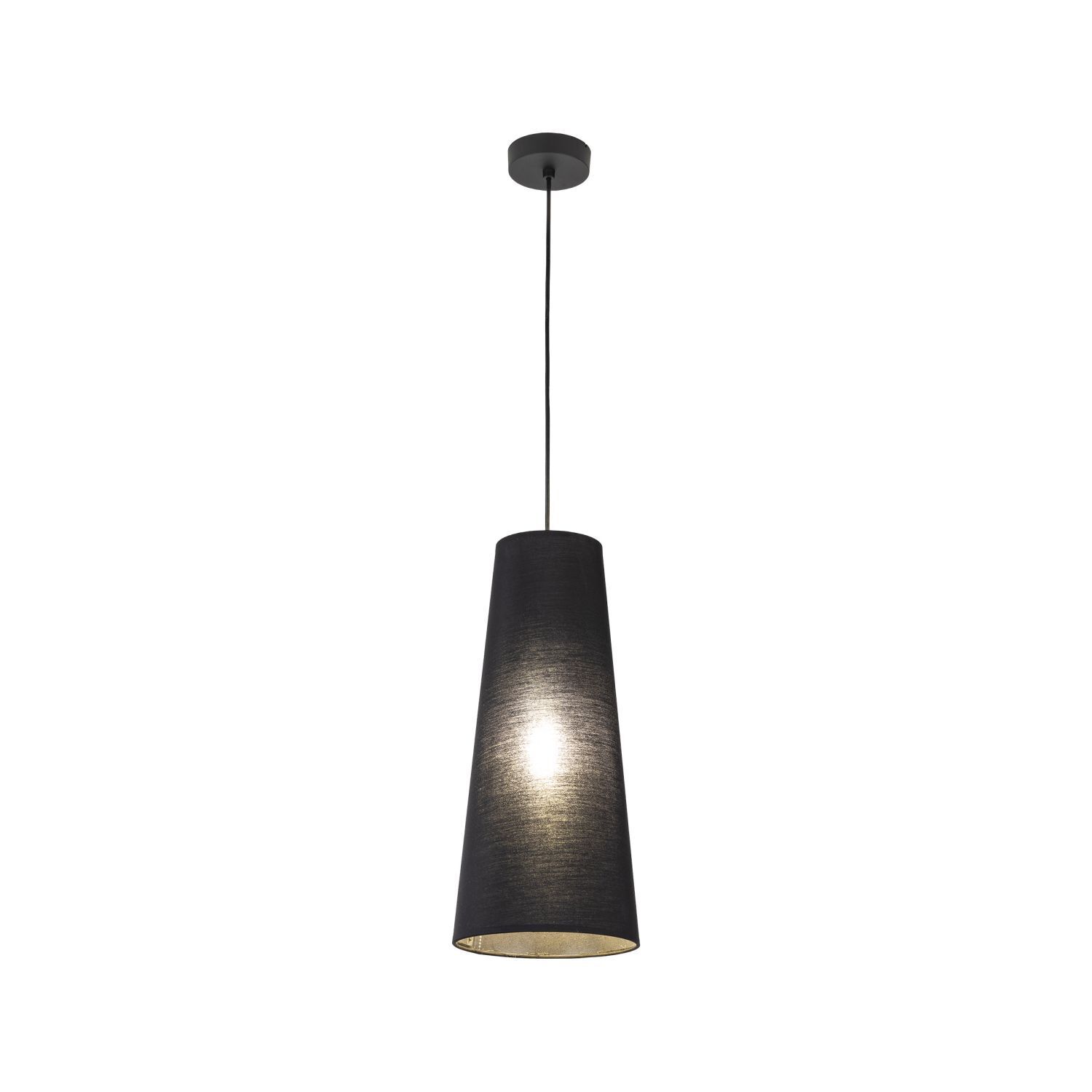 Hängeleuchte Schwarz Ø 20 cm H: max. 180 cm Stoff E27