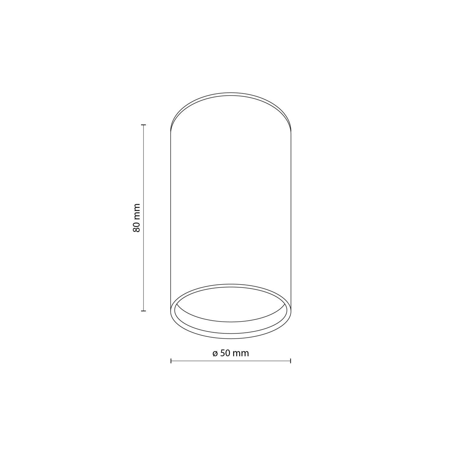 Aufputz Deckenspot Schwarz Metall GU10 Ø 5 cm H: 8 cm